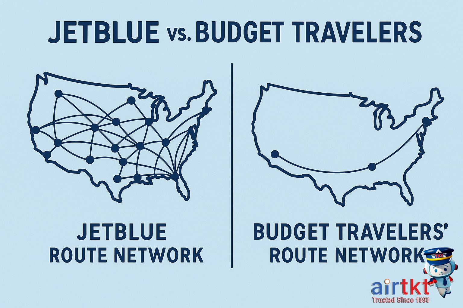 JetBlue airplane flying over coastal city