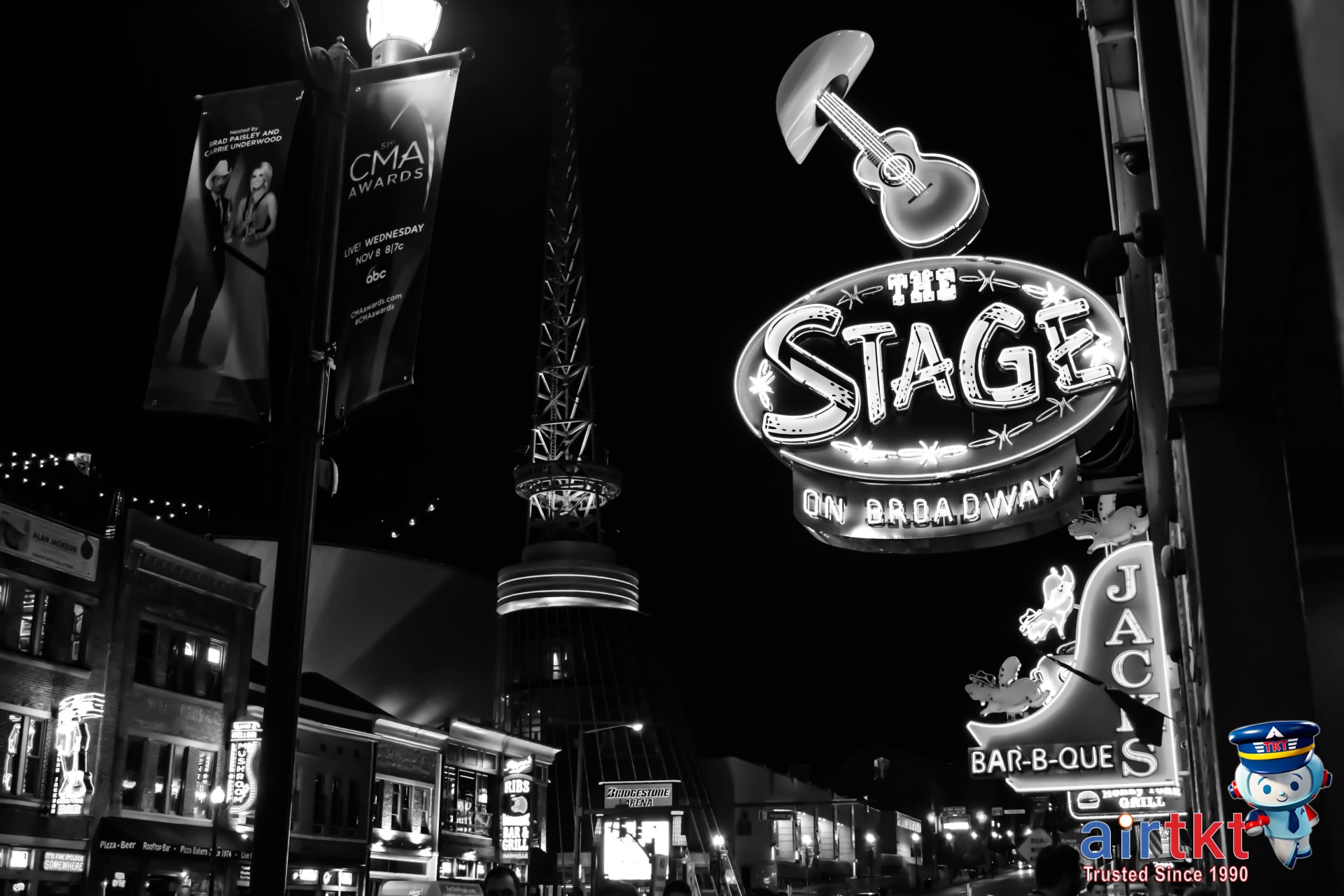 Visitors enjoying Nashville attractions with music and city background