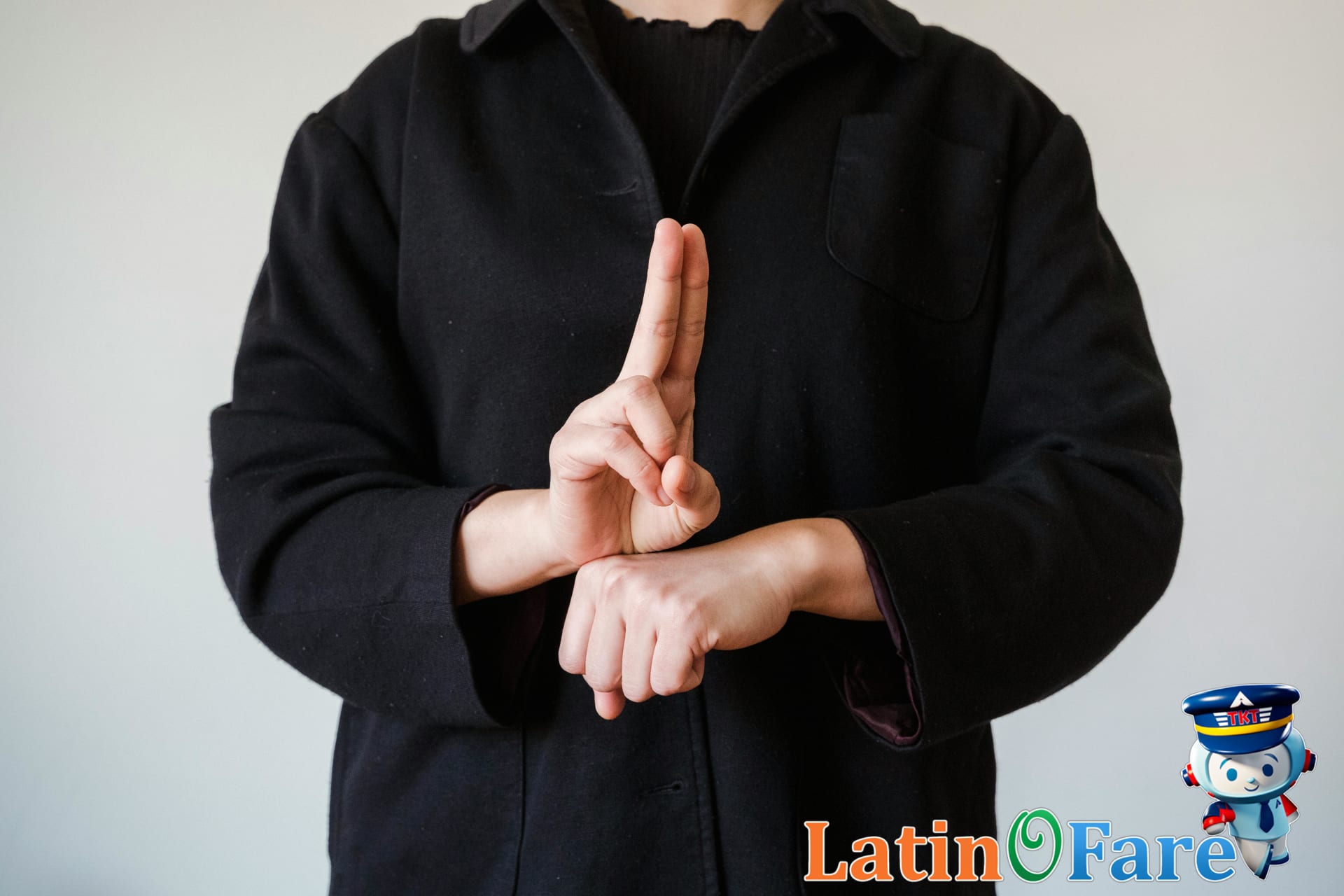 Traveler using charades in communication