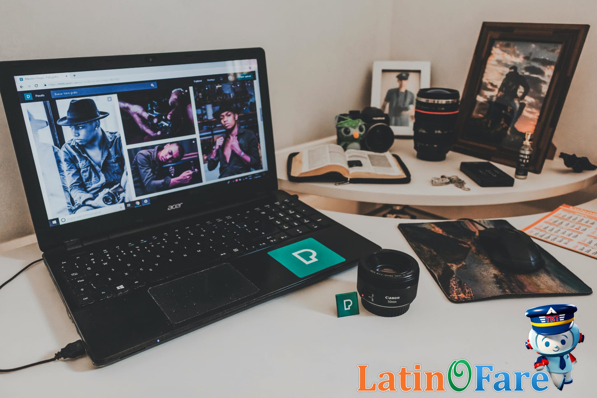 Passenger checking flight prices on laptop