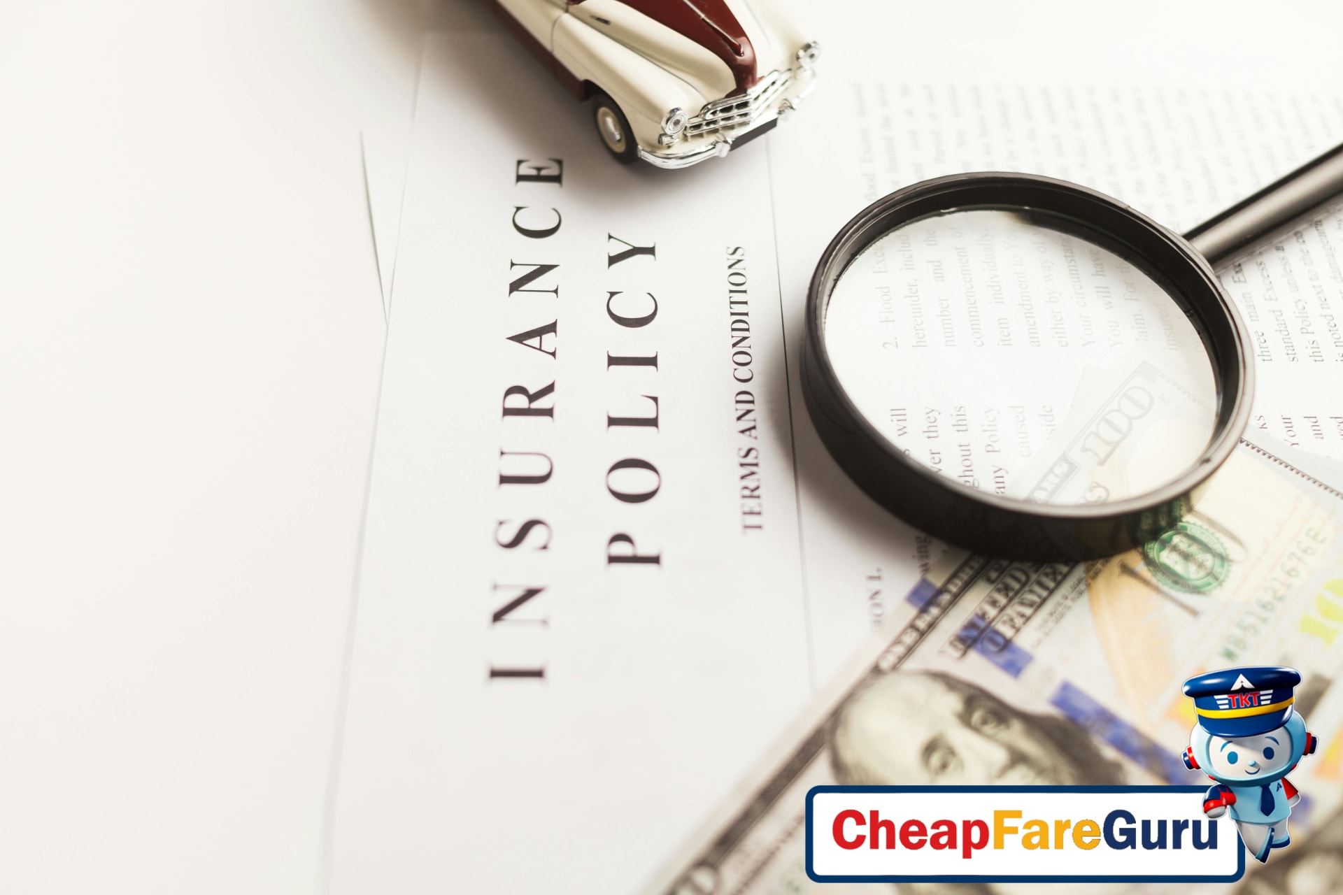 Person reviewing car rental insurance options