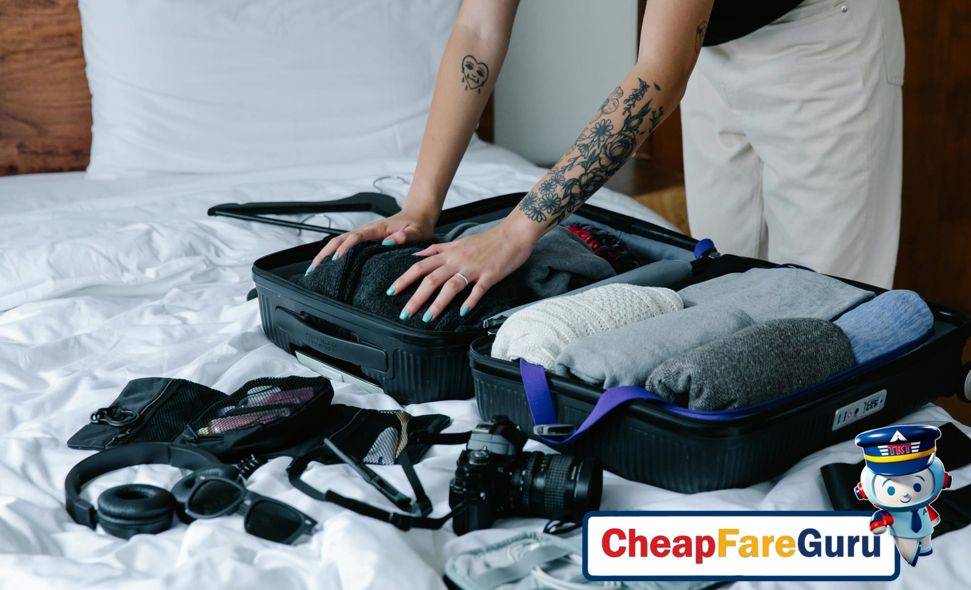 Luxury packing with garment bags and protective covers