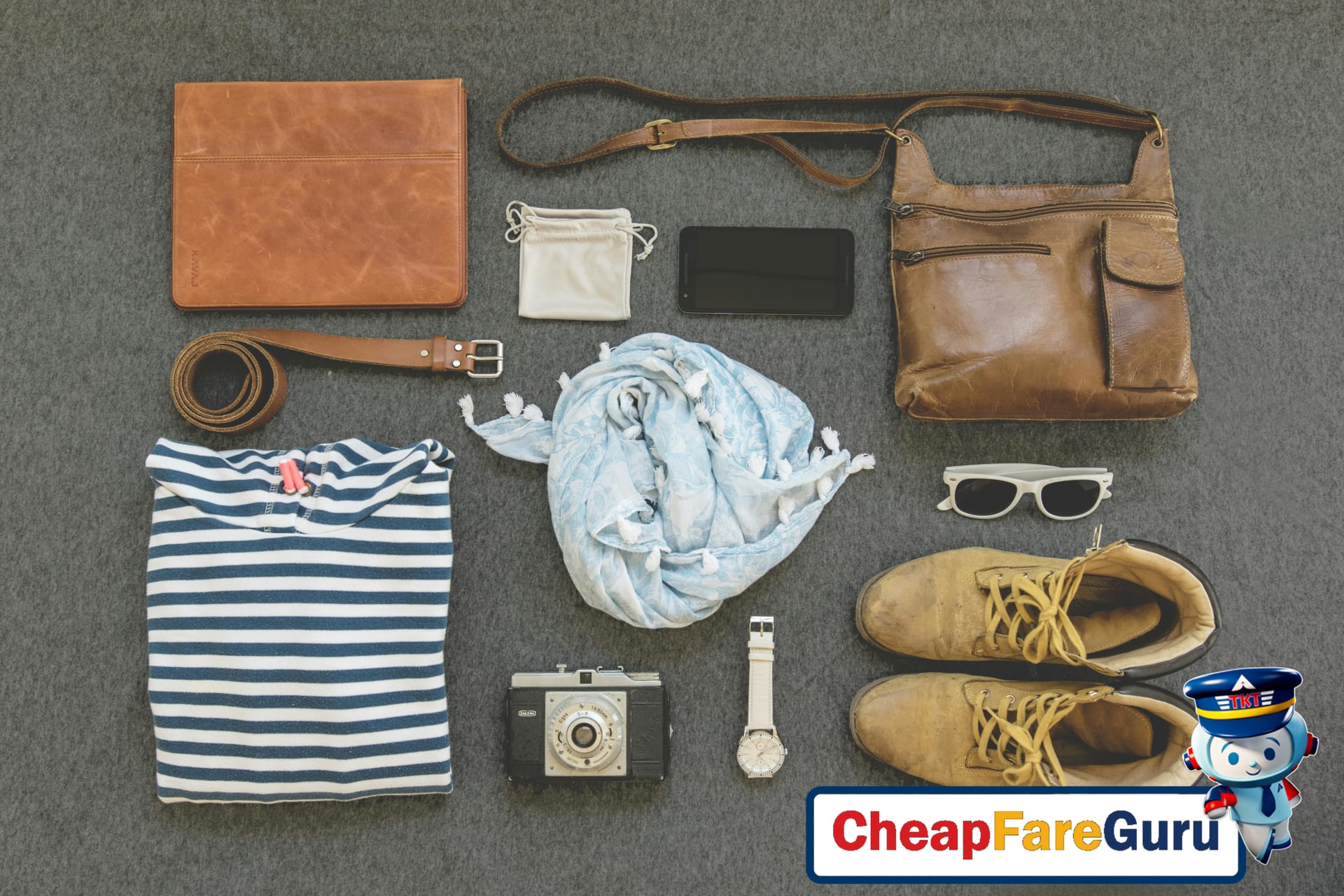 Luxury travel wardrobe essentials packed neatly