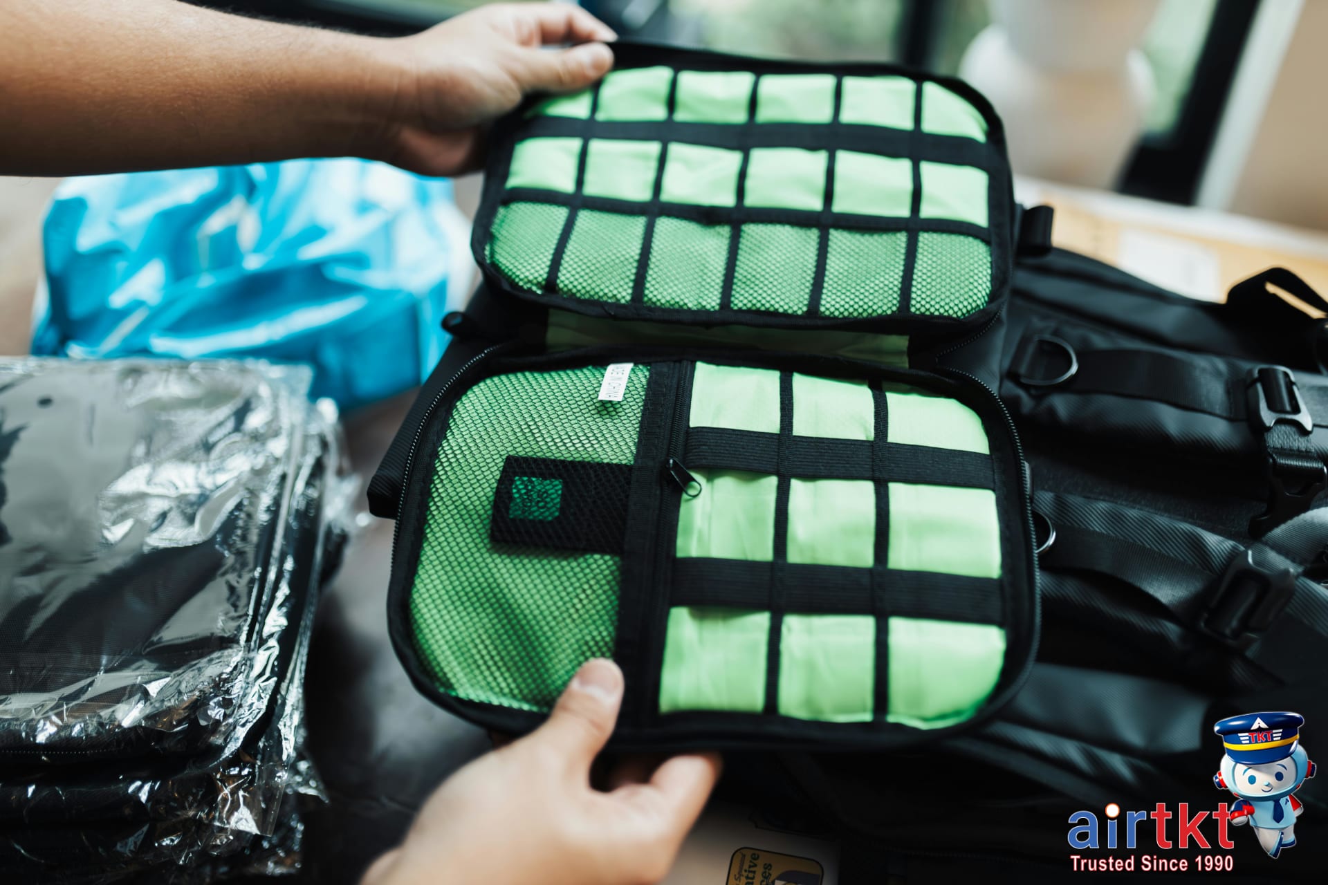 Organized luggage with space-saving packing tools