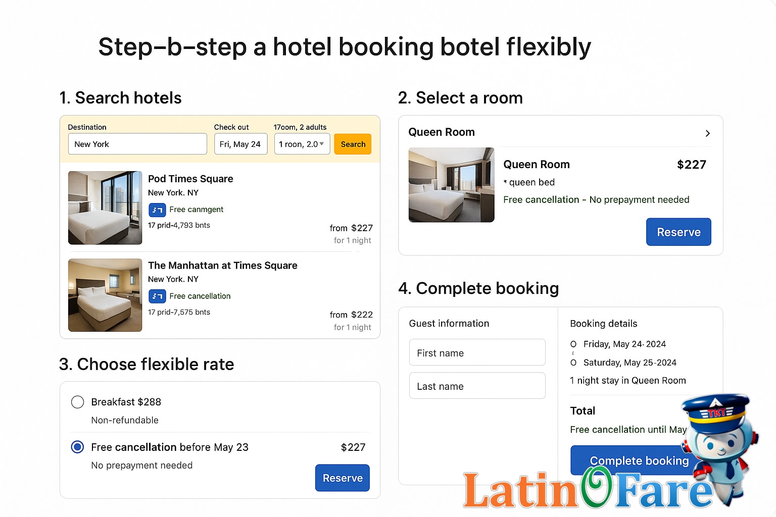 Booking hotels with flexible cancellation options on digital devices