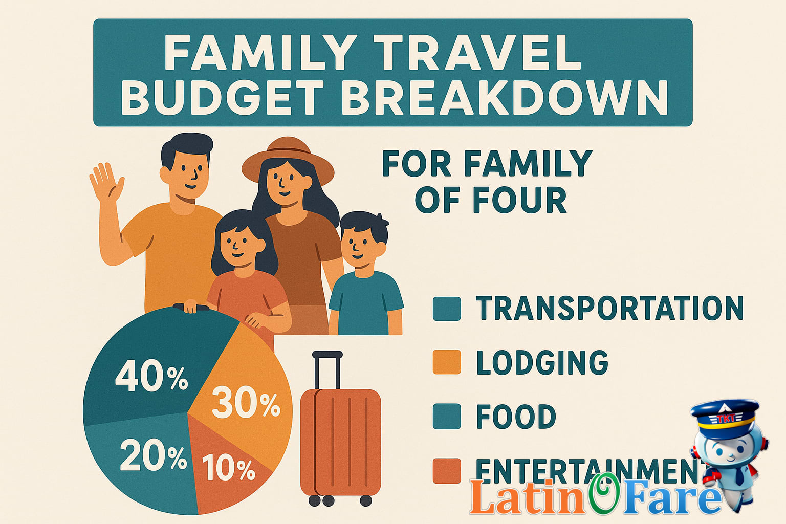 Family traveling budget infographic