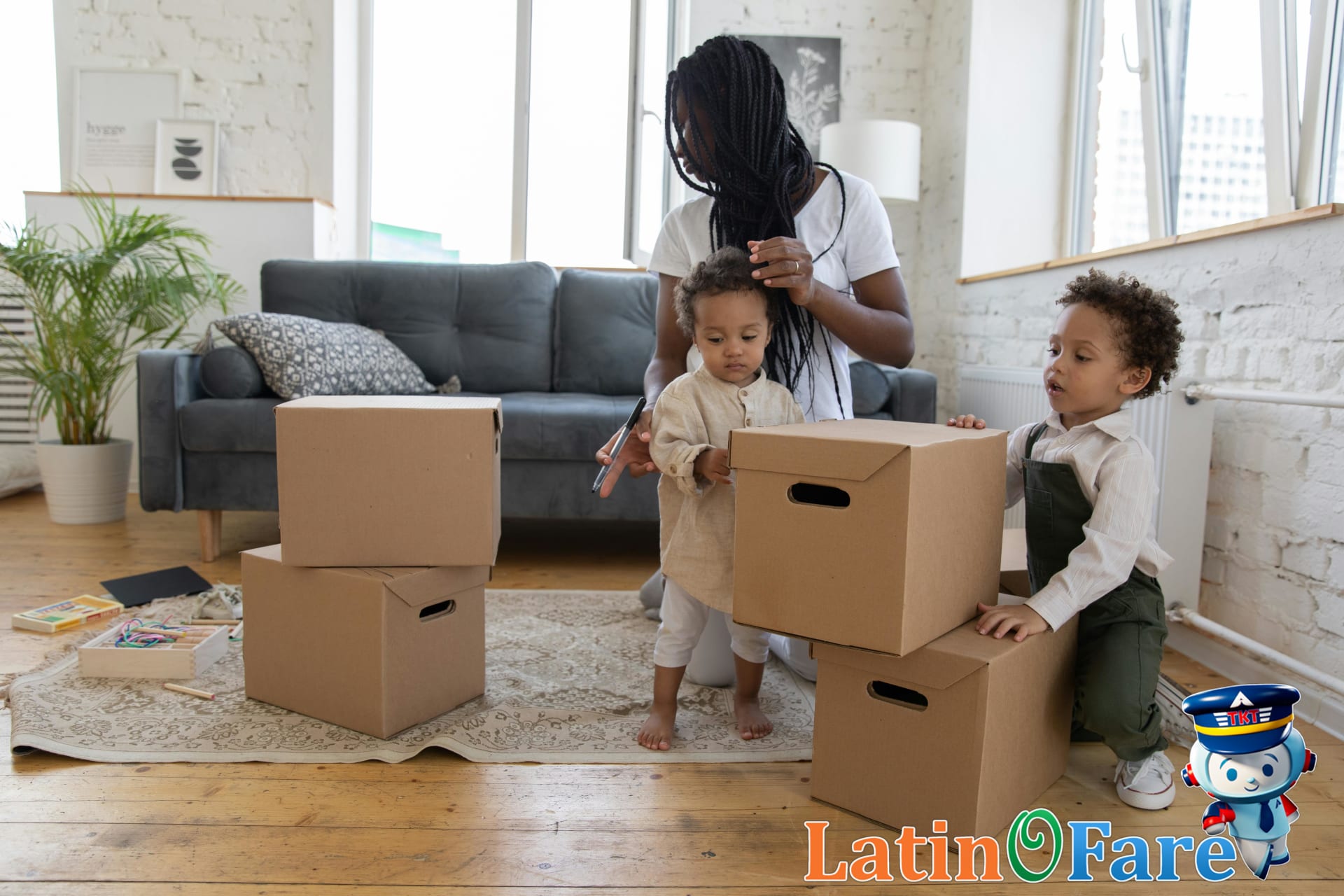 Family packed and ready to travel with children