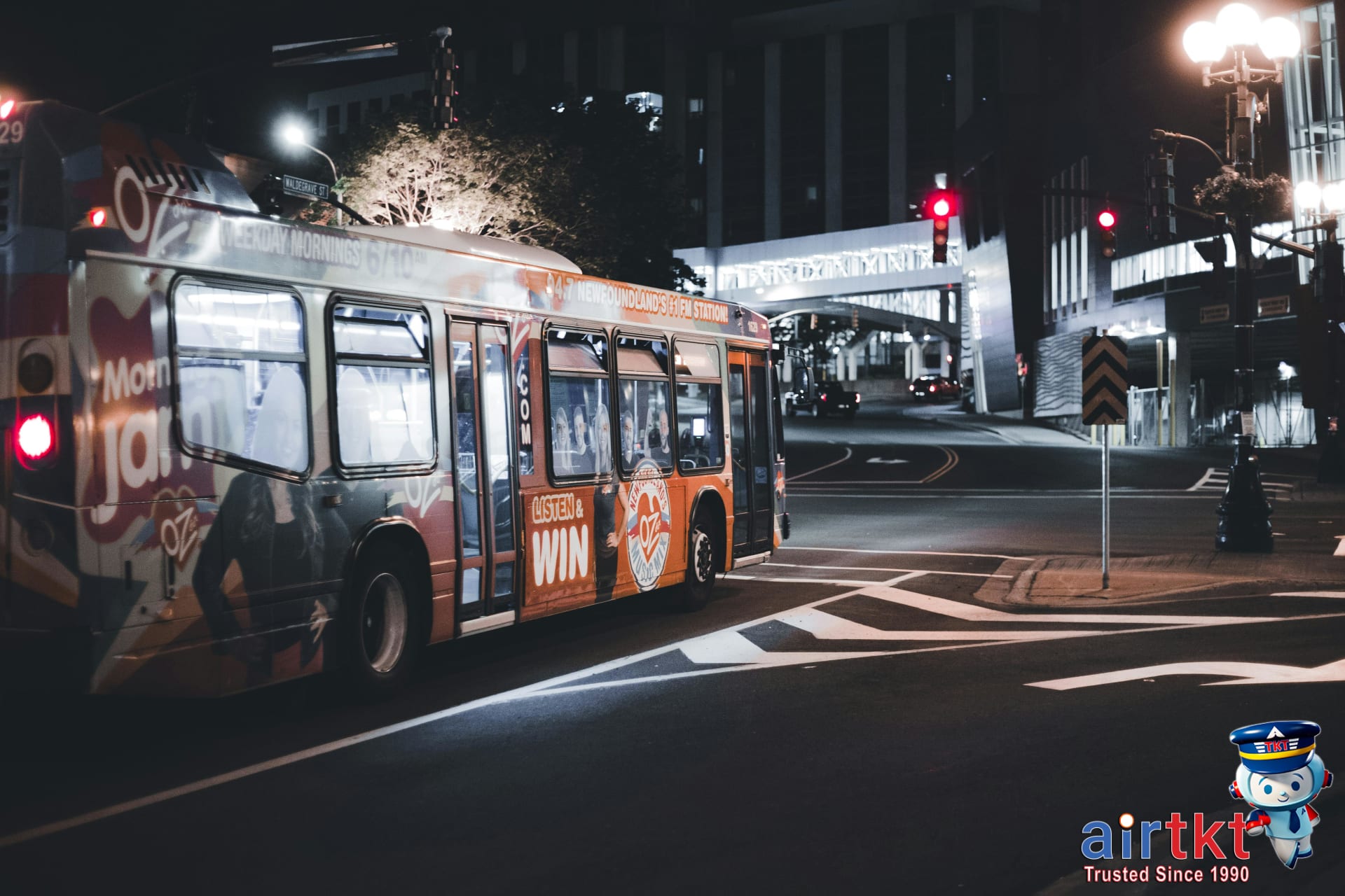 Detroit public transit bus at a city stop