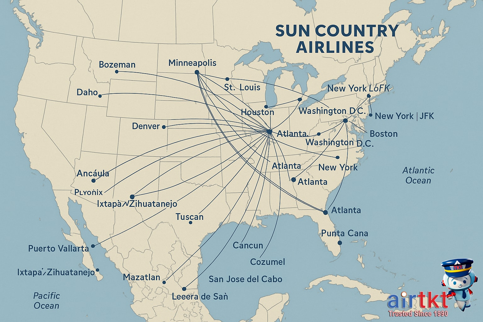Sun Country Airlines airplane wing over clouds
