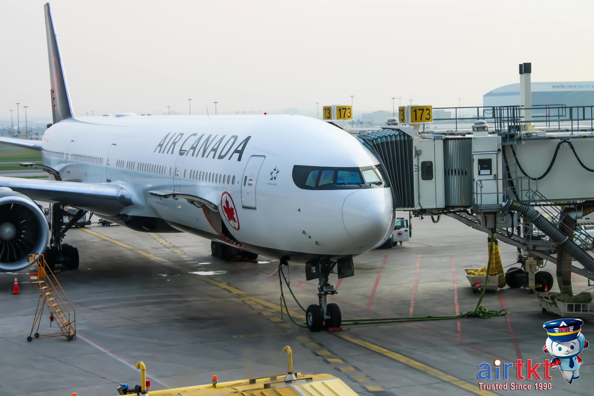 Air Canada airplane preparing for takeoff