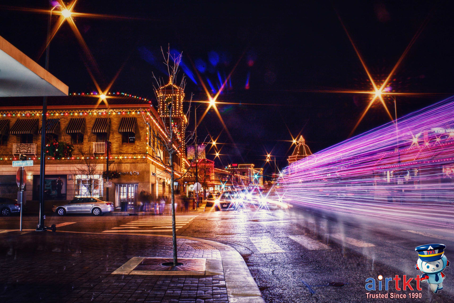 Kansas City Country Club Plaza with fountains and Spanish-style architecture