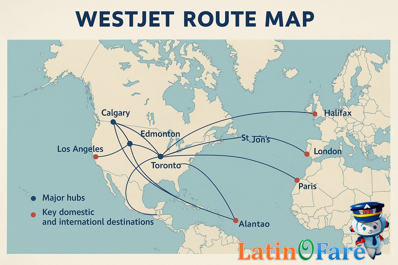 WestJet airplane in-flight over mountains
