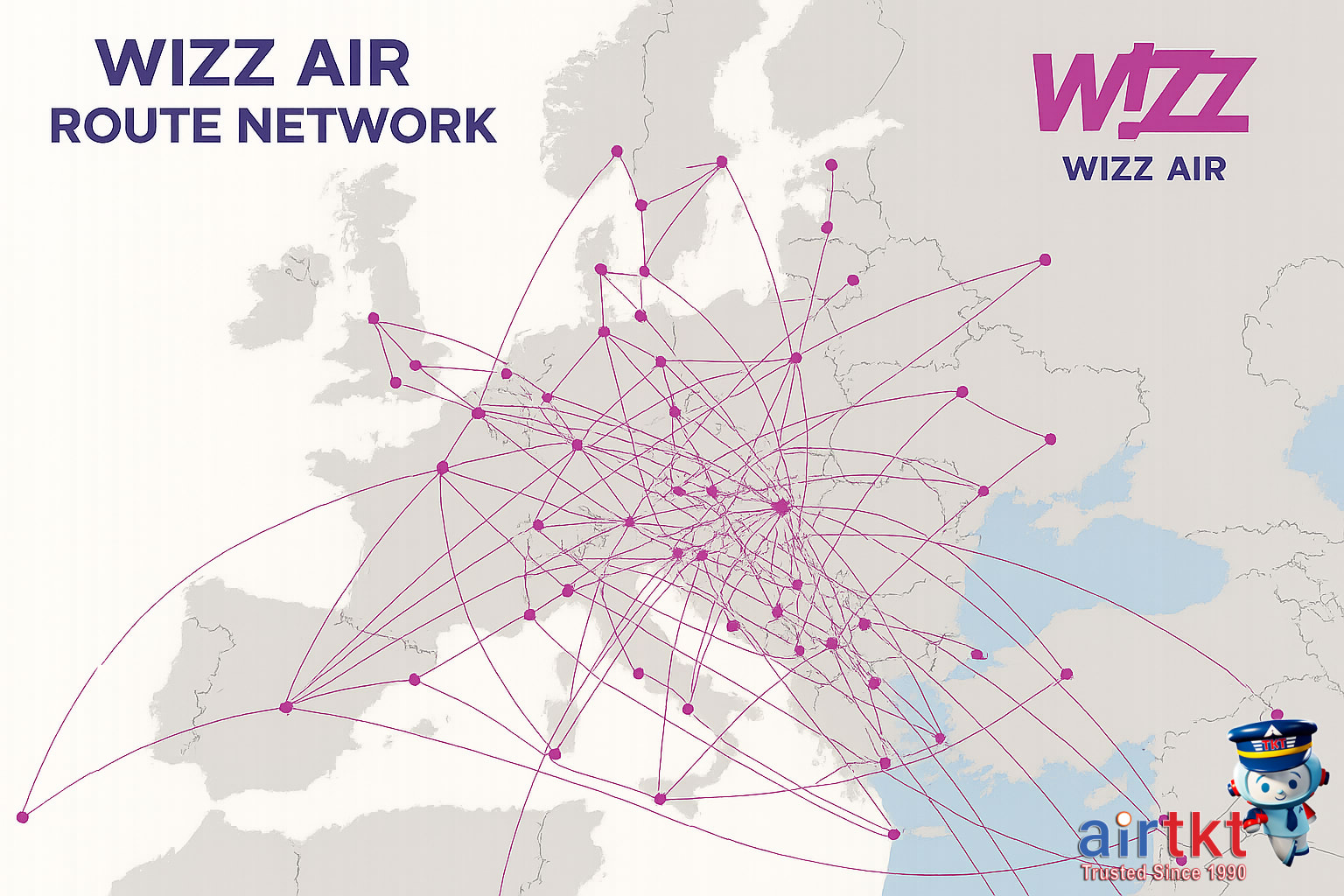 Wizz Air plane at regional airport
