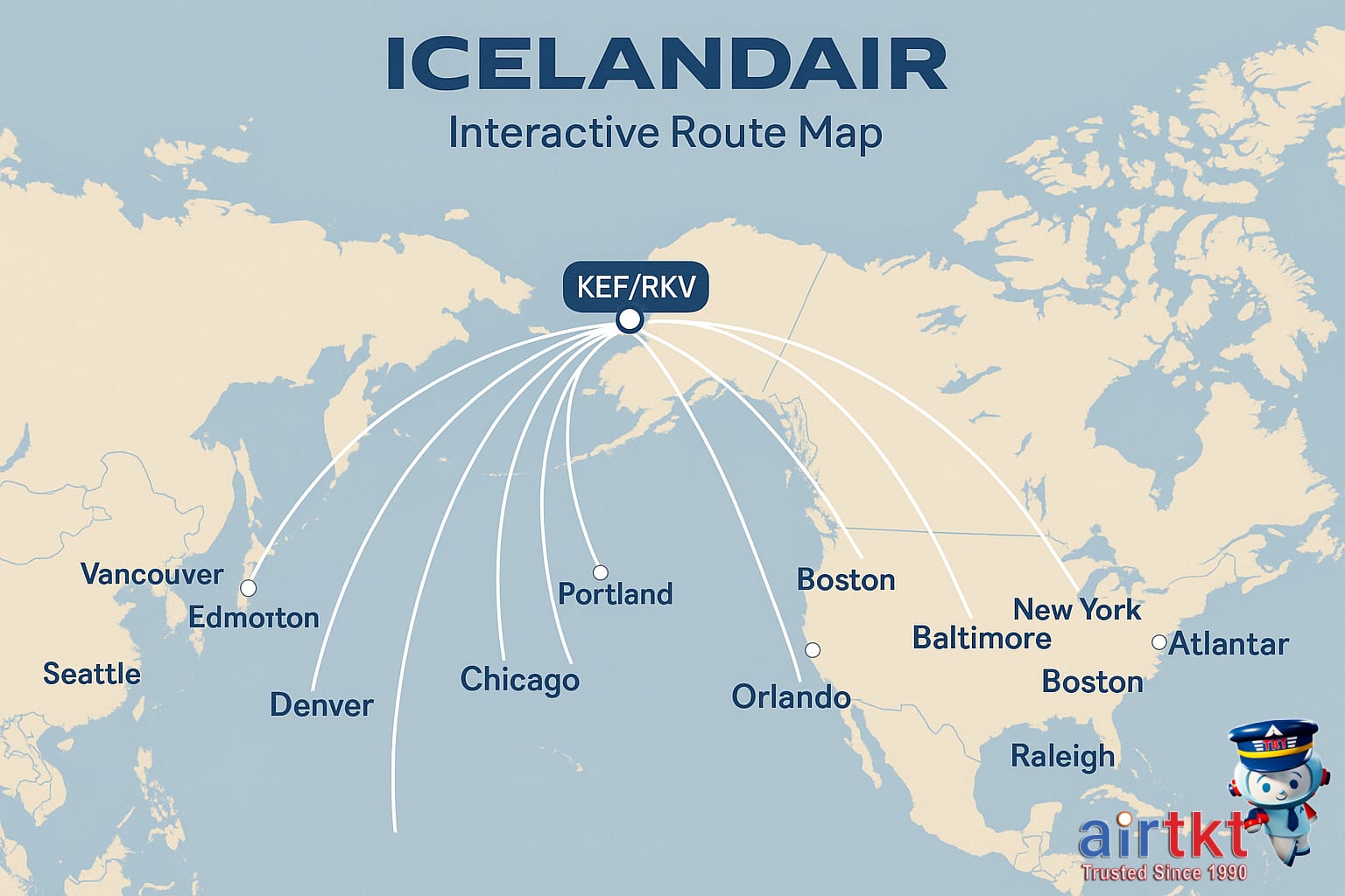 Icelandair plane flying over Icelandic landscape