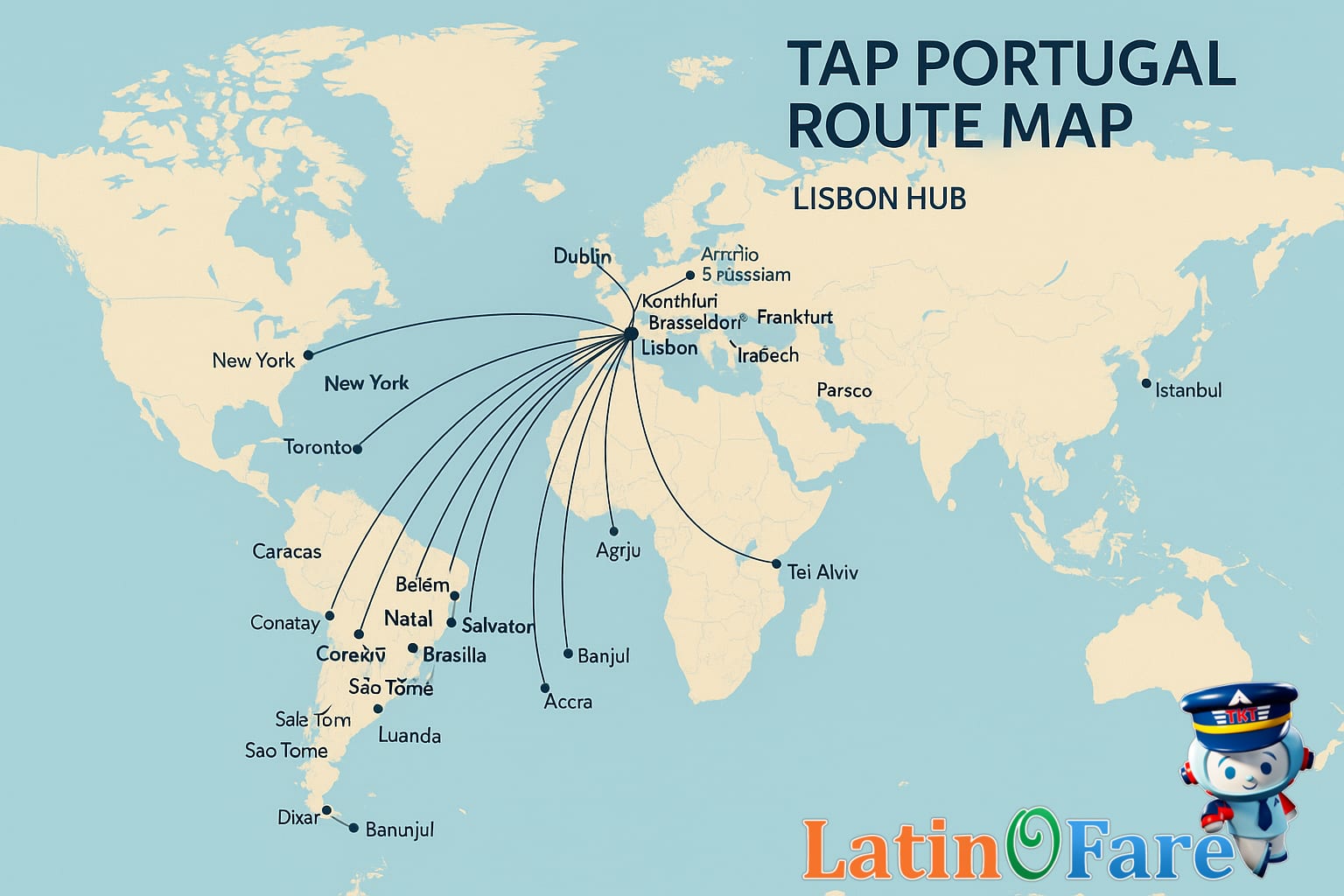 Lisbon airport with planes connecting Europe, Africa, and Americas