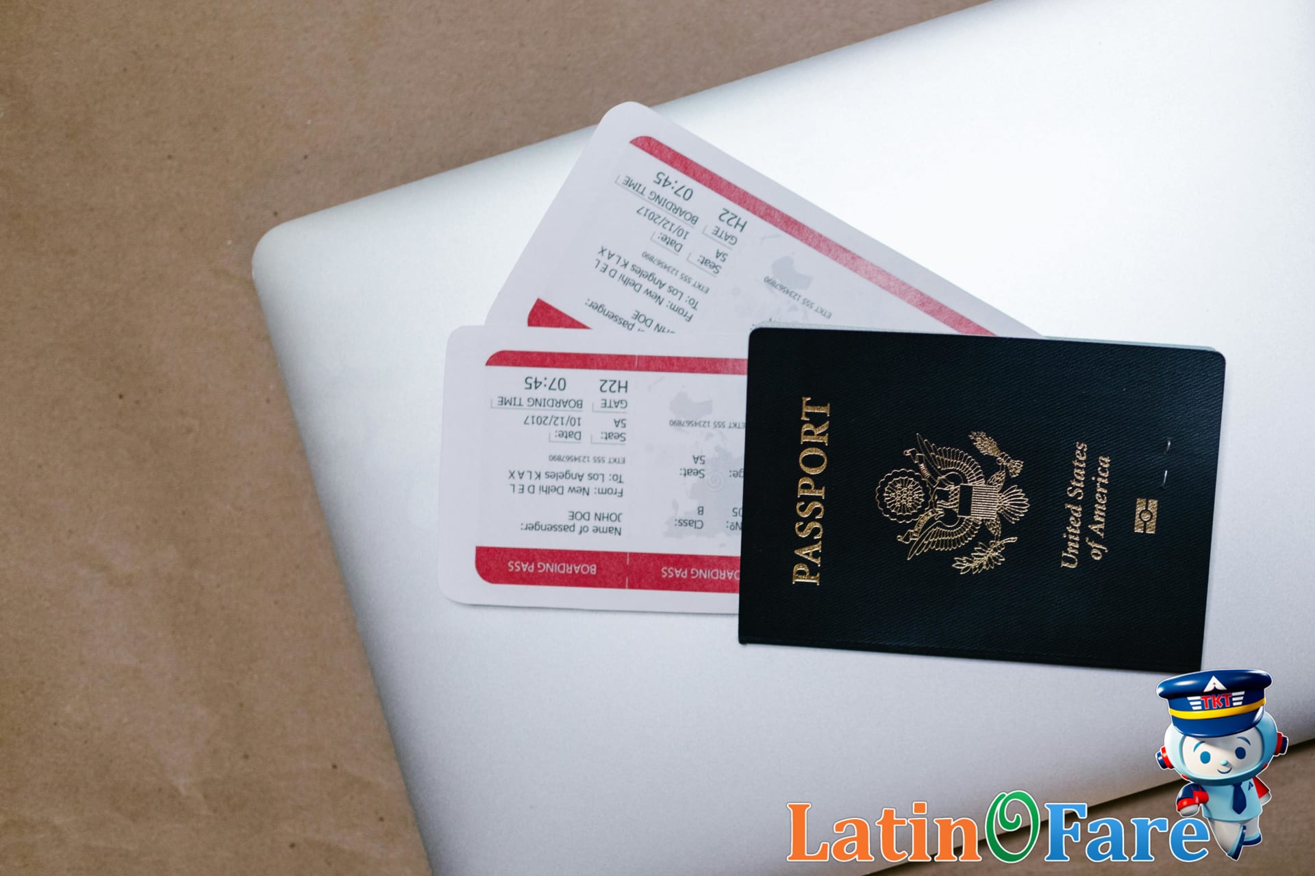 Person searching flights on laptop with Turkish coffee and travel documents