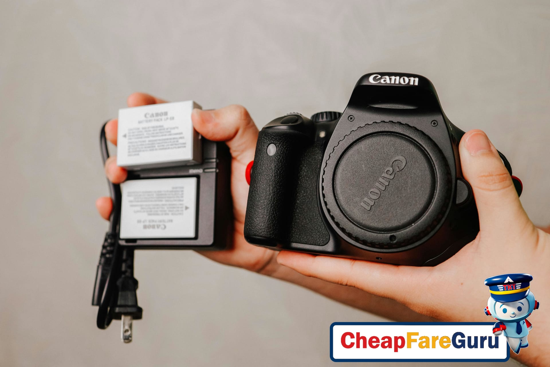 Camera equipment packed for airport security