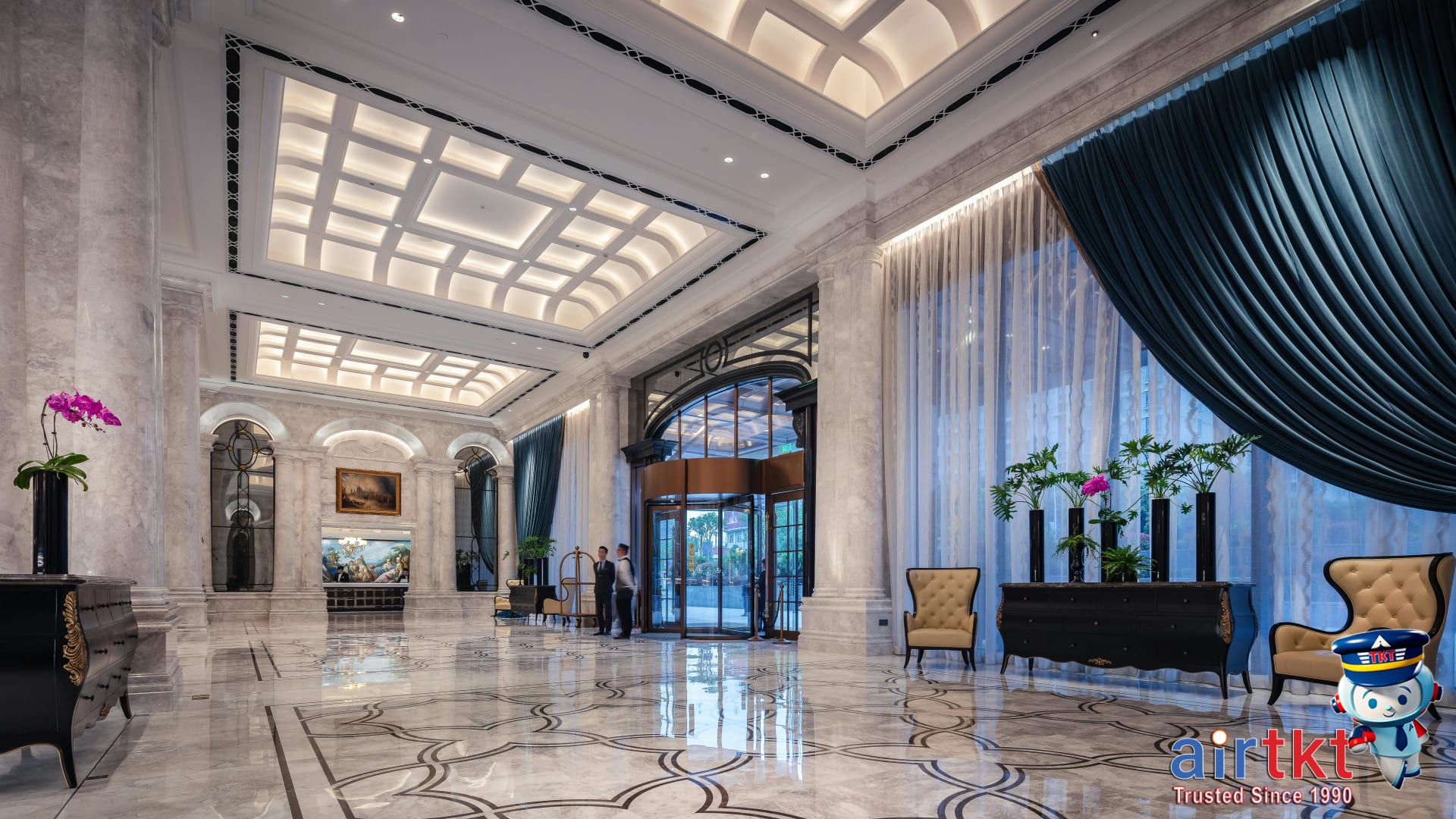 Luxury hotel room with elegant décor