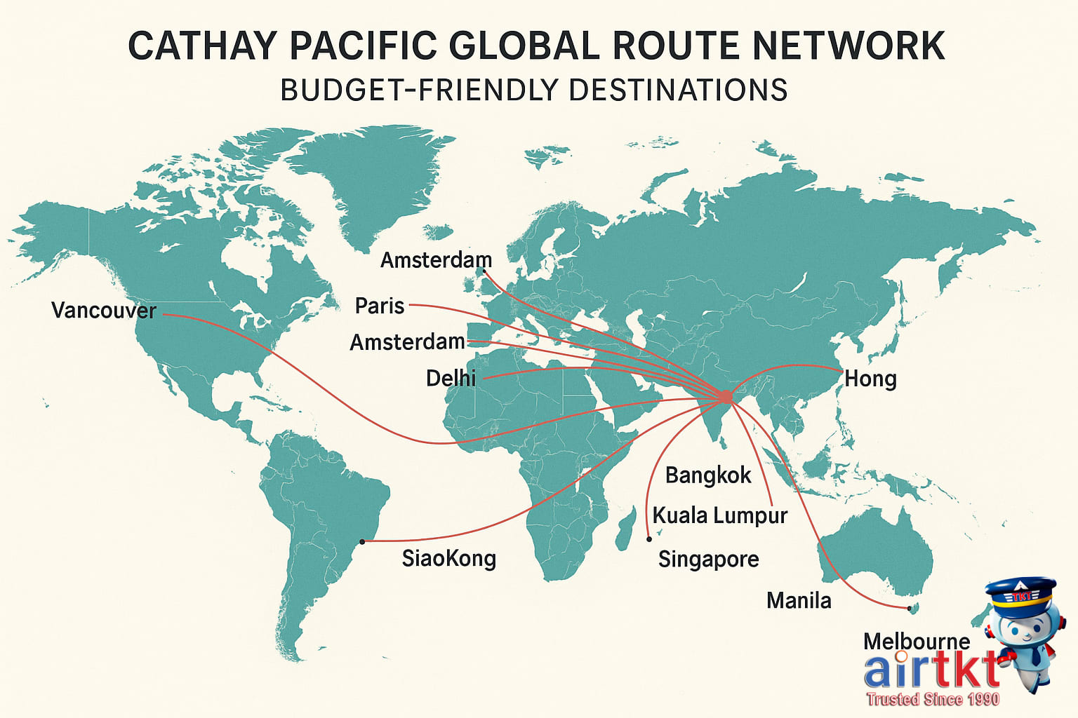 Cathay Pacific Global Route Network Map