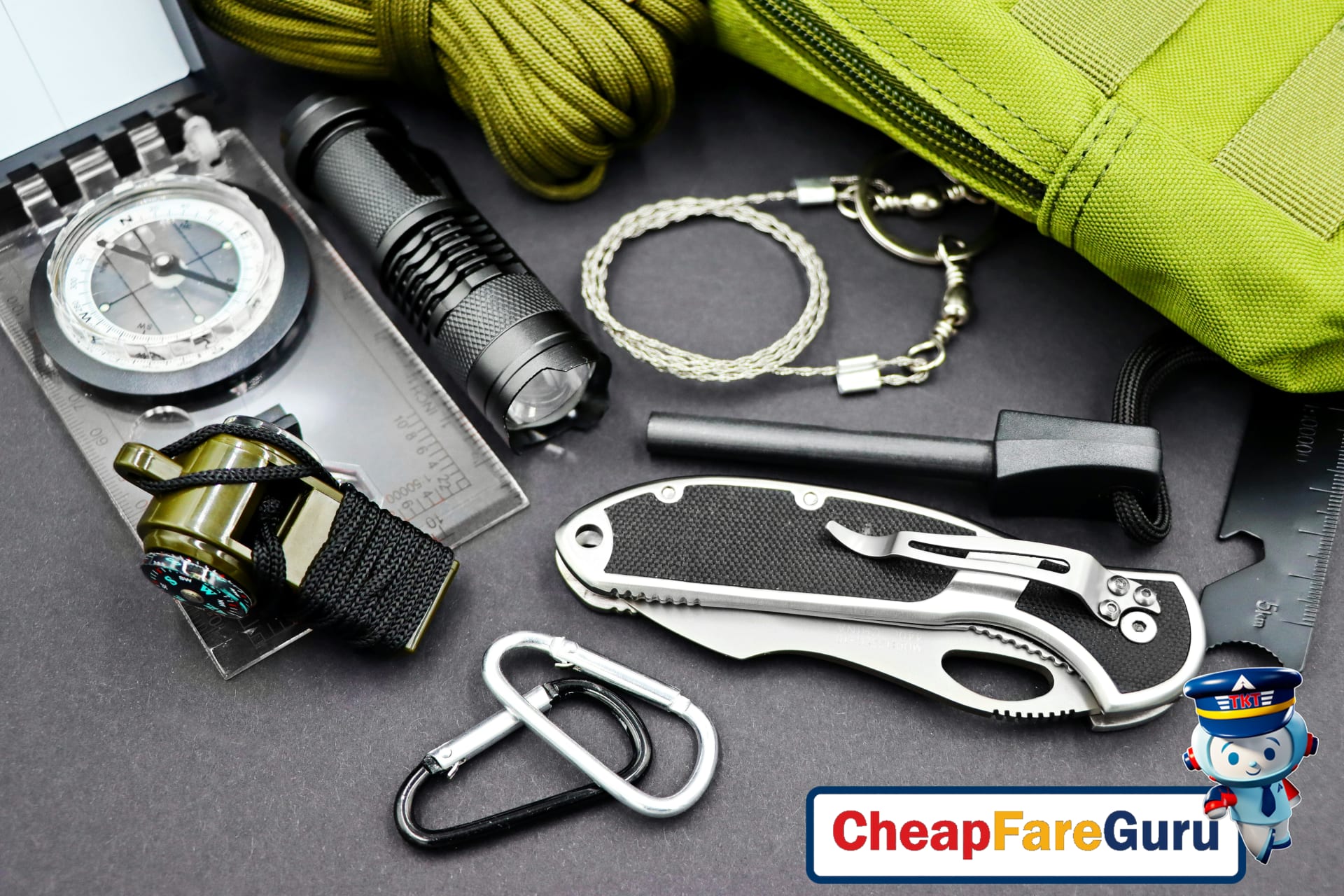 Adventure traveler preparing gear outdoors