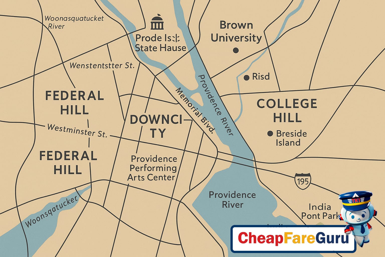 Providence neighborhood street scene with historic buildings