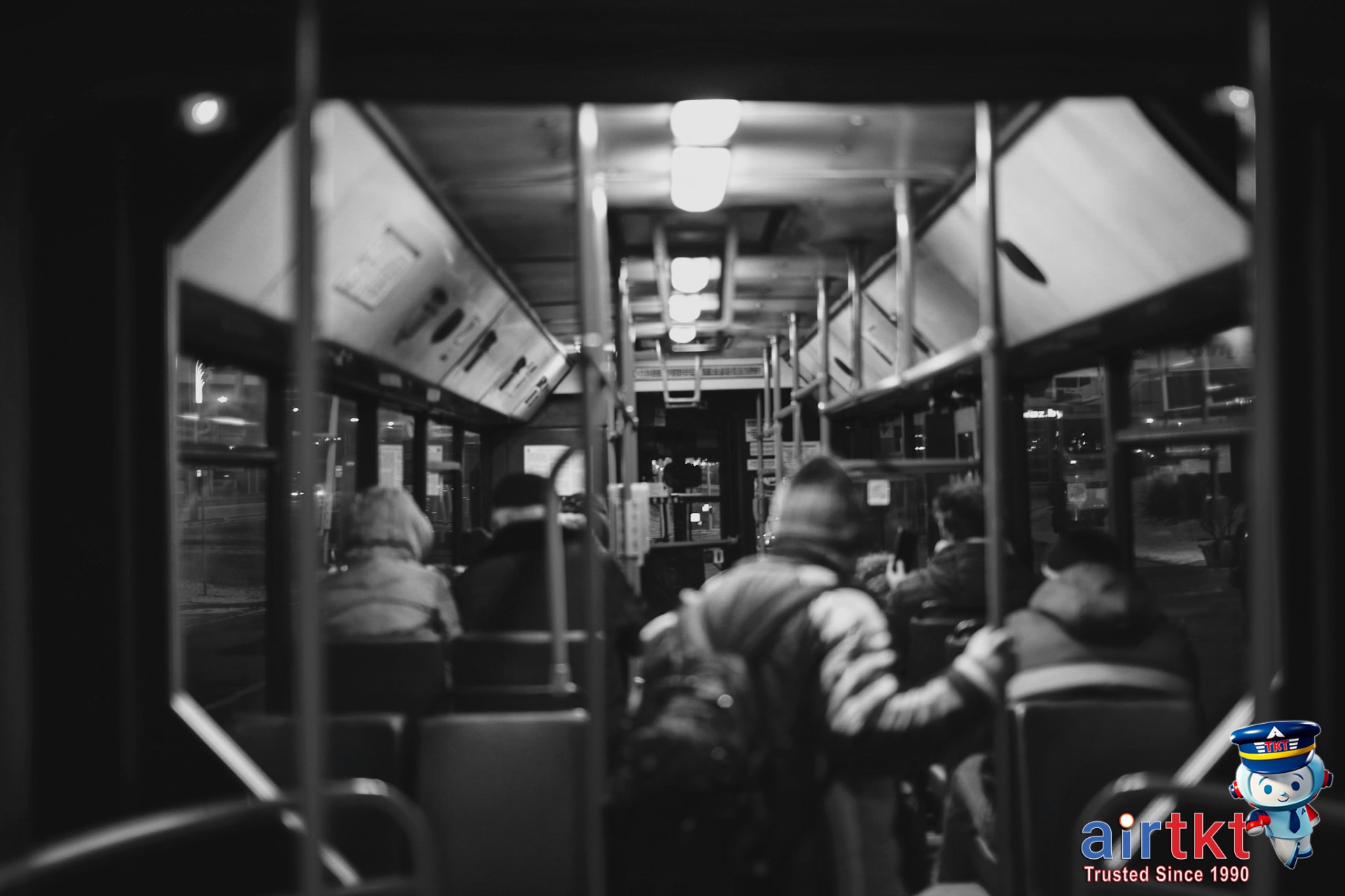 View inside city bus with passengers illustrating public transit
