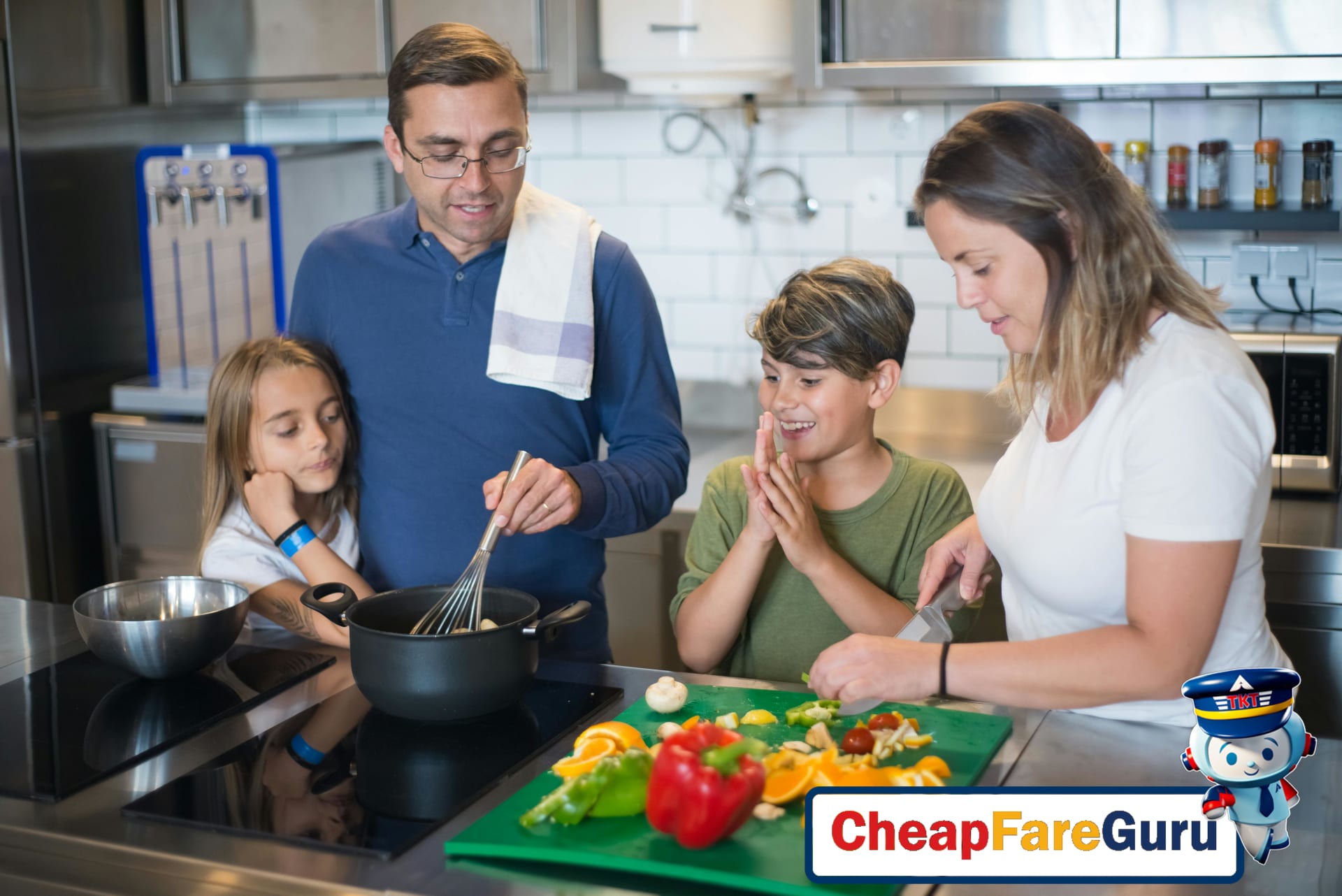 Family enjoying spacious vacation rental accommodation