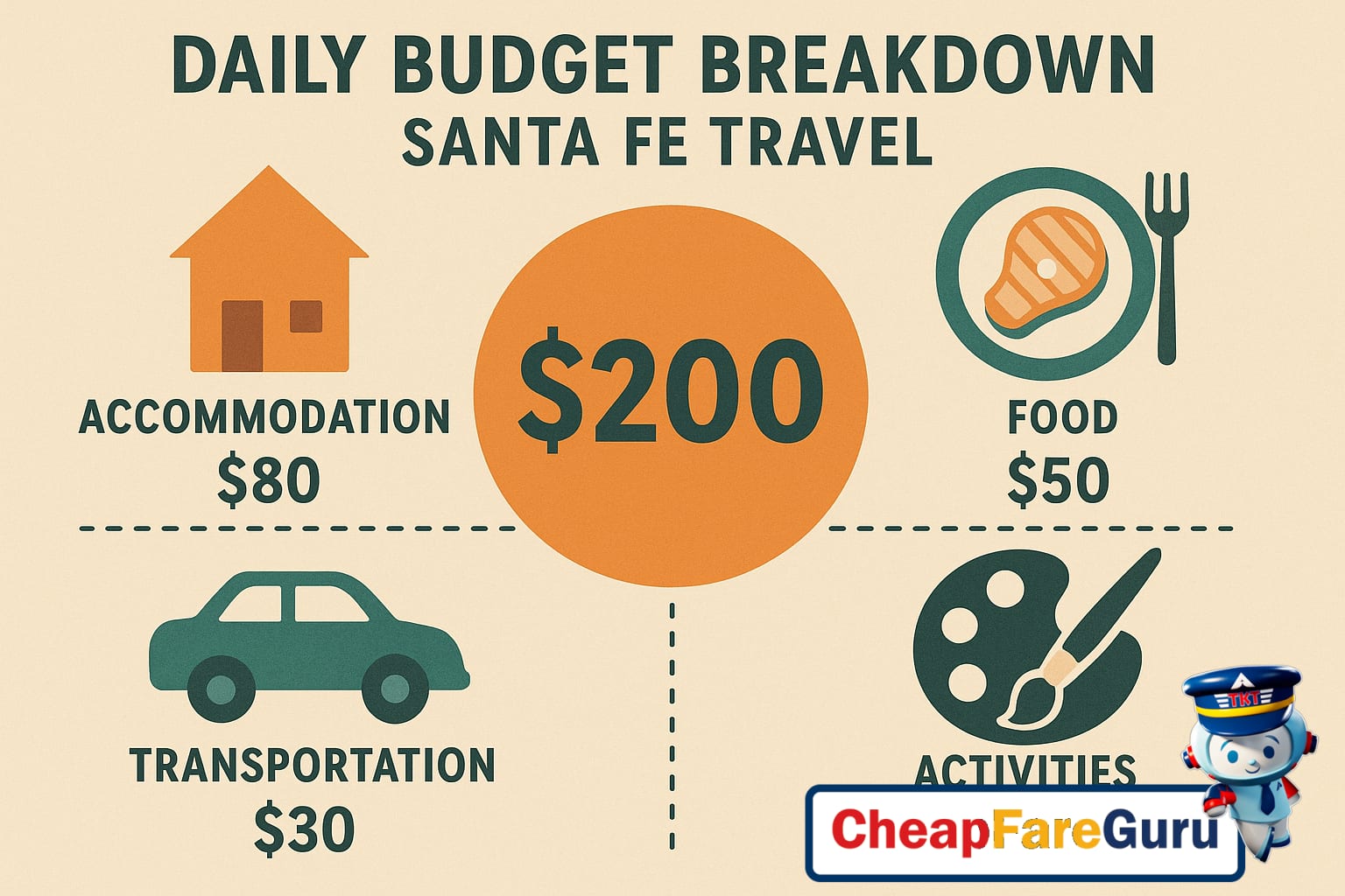 Scenic view of Santa Fe with mountains in the background