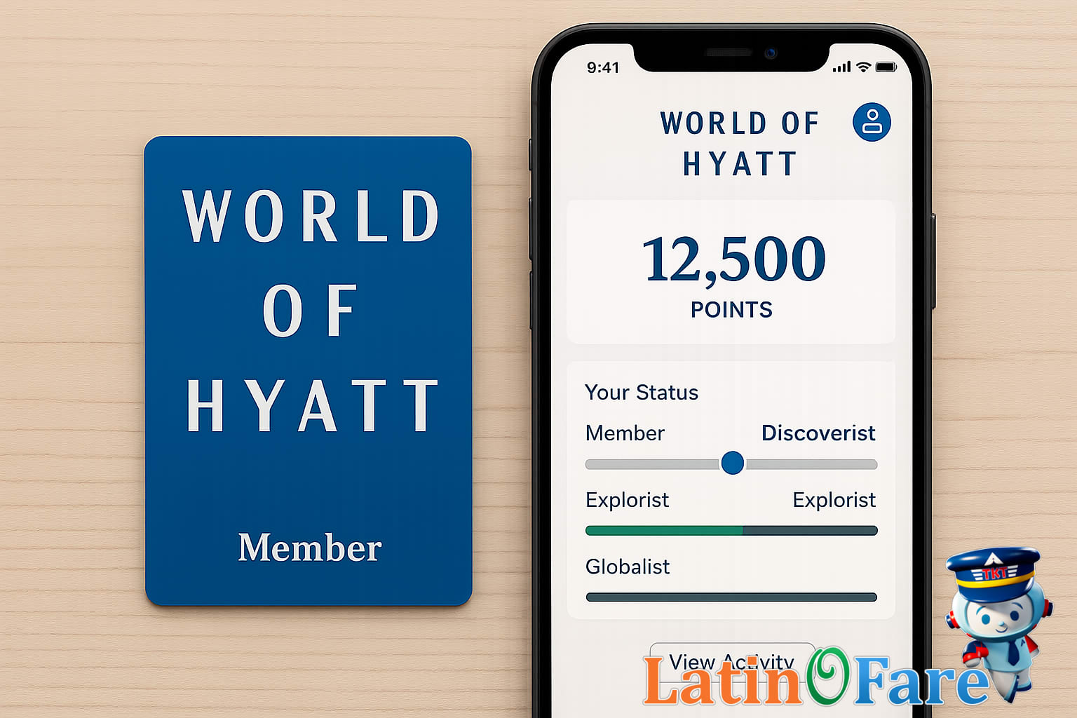 World of Hyatt Benefits Concept with Travel Essentials