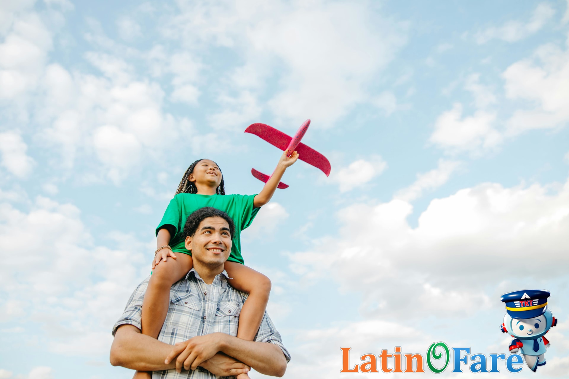 Family traveling through airport with children