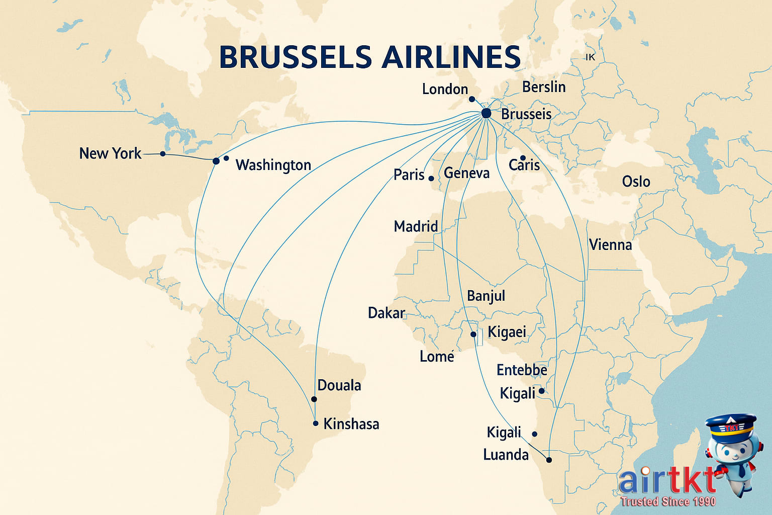 Brussels Airlines airplane preparing for takeoff at Brussels Airport