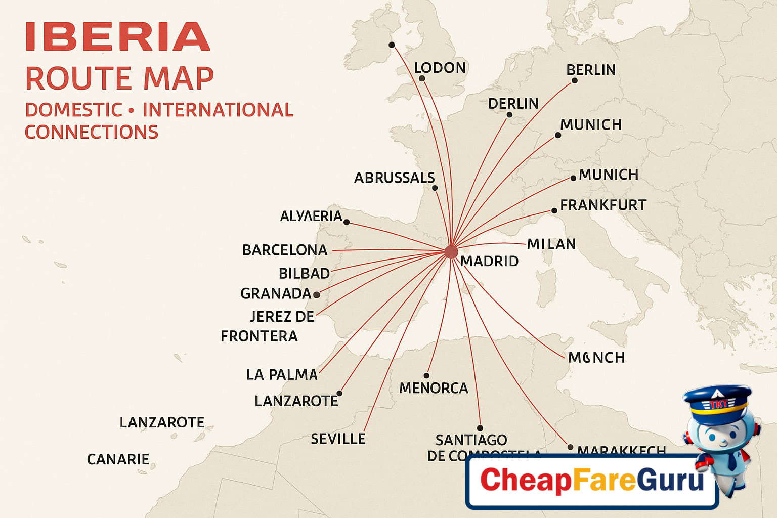 Iberia plane at Madrid-Barajas airport runway