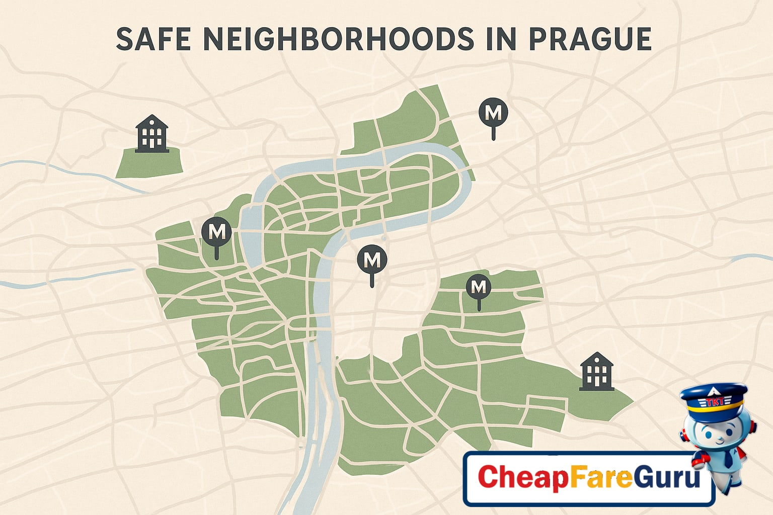 Safe neighborhoods and accommodations in Prague