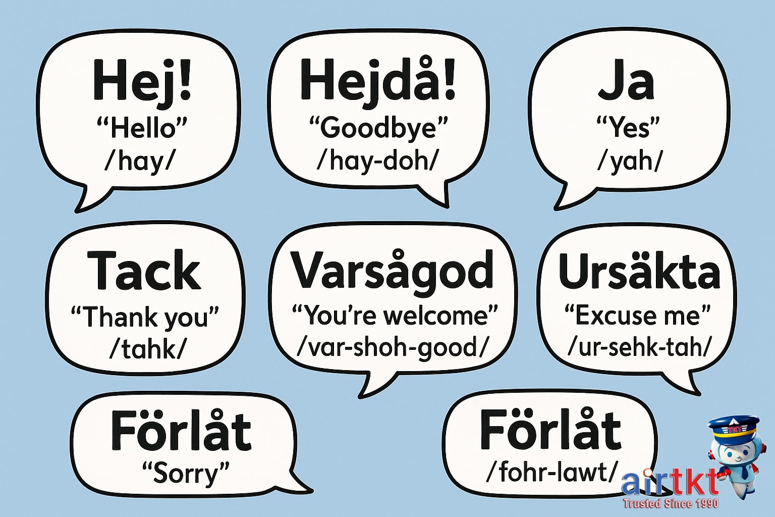 Person learning Swedish phrases using a mobile app