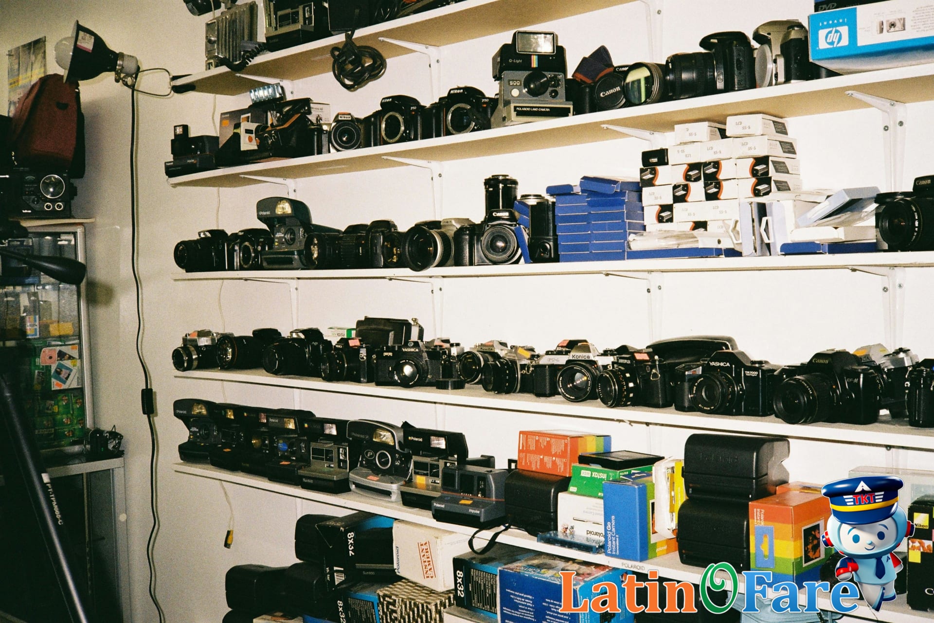 Camera gear packing with protective cases and batteries