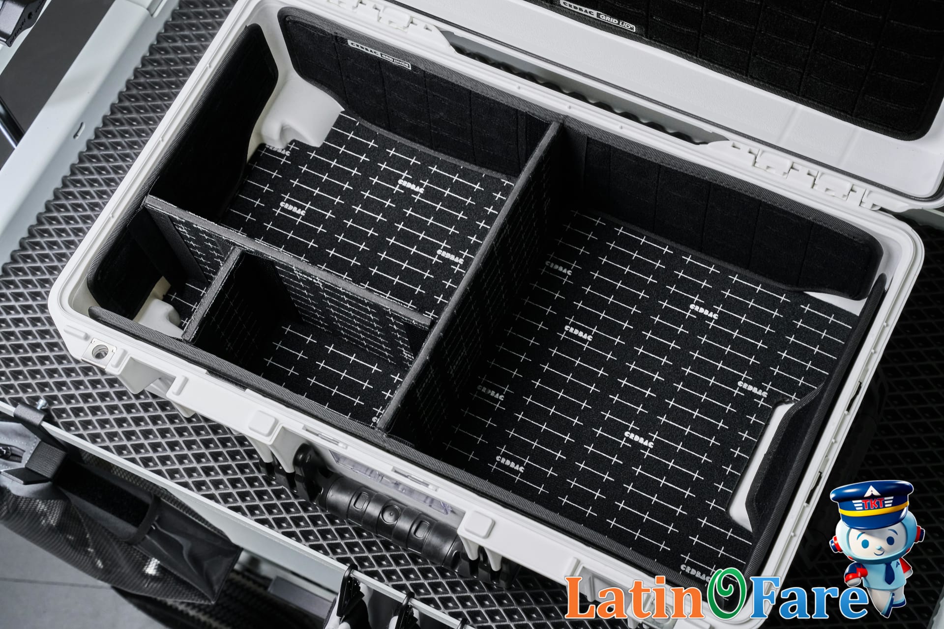 Camera gear packed carefully in travel bag