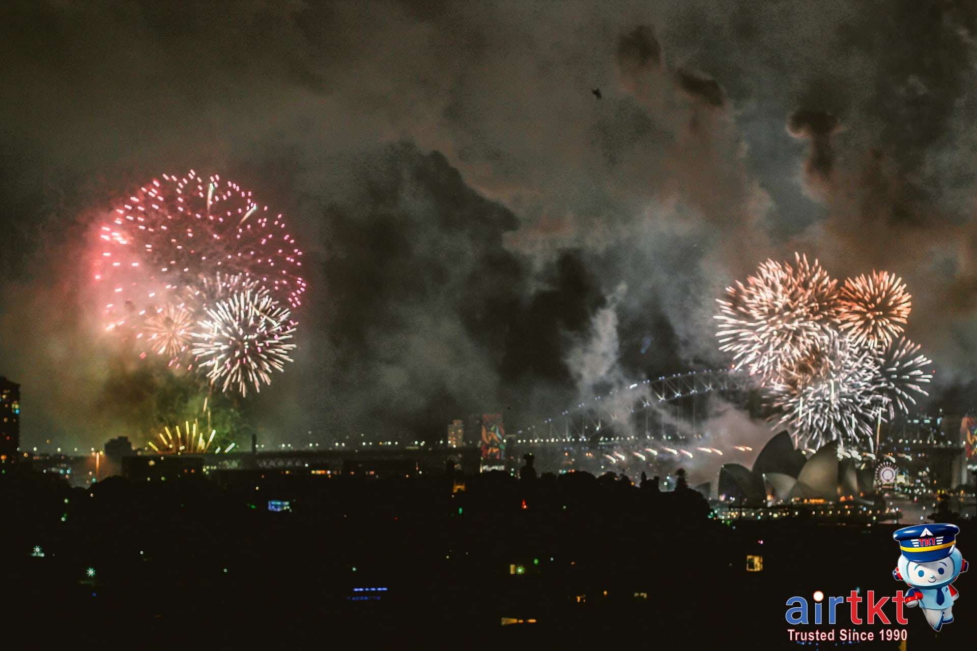 Sydney New Year’s Eve fireworks over Times Square