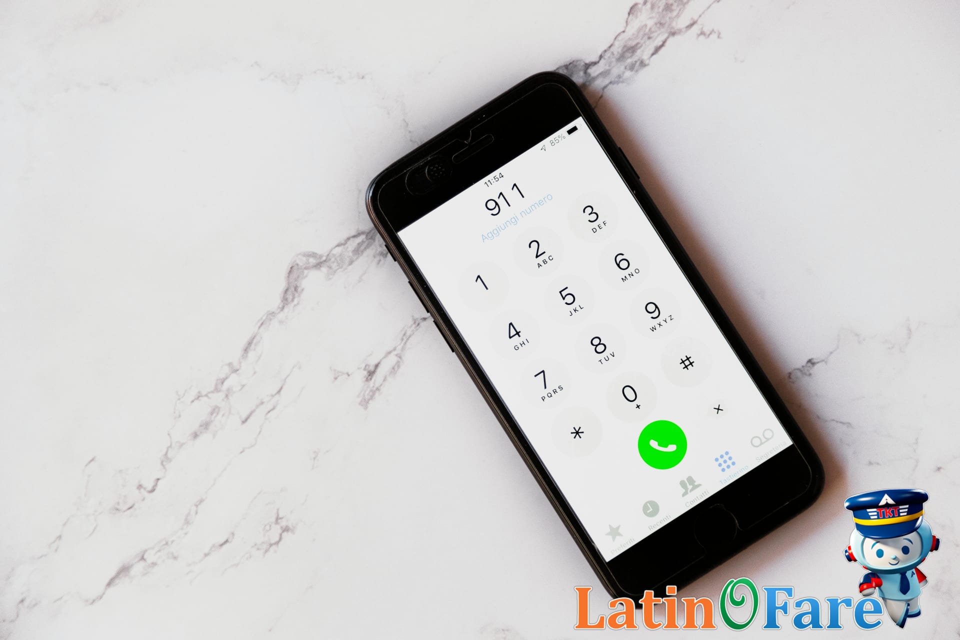 Traveler using phone for emergency contacts