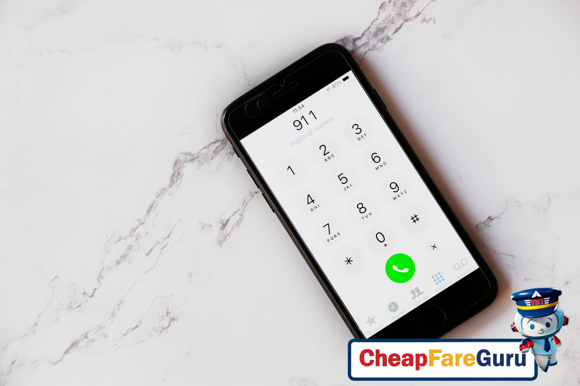 Emergency call on mobile phone