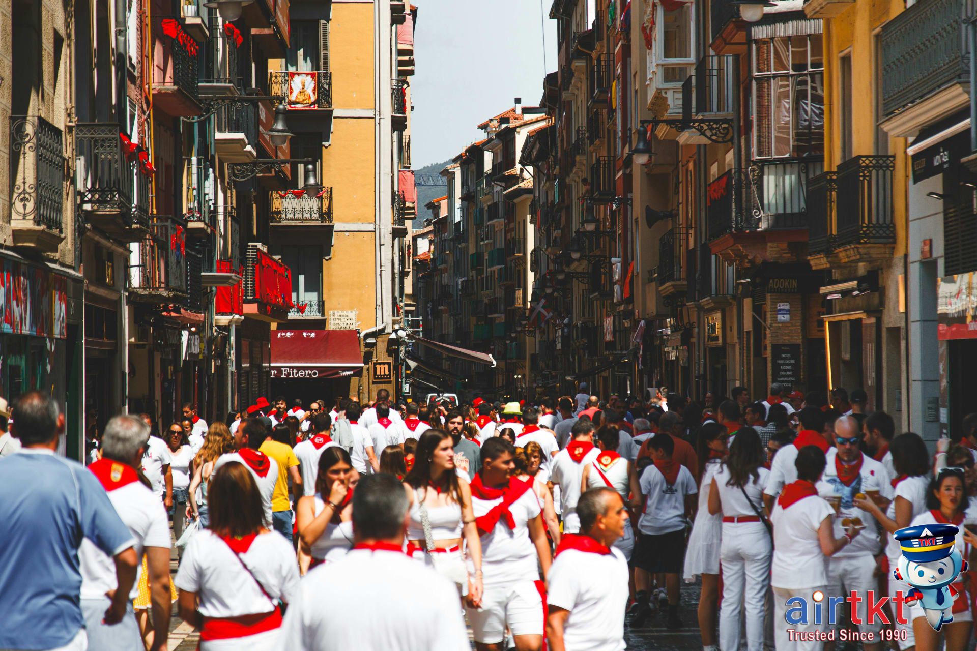 Crowd watching Running of the Bulls in Pamplona