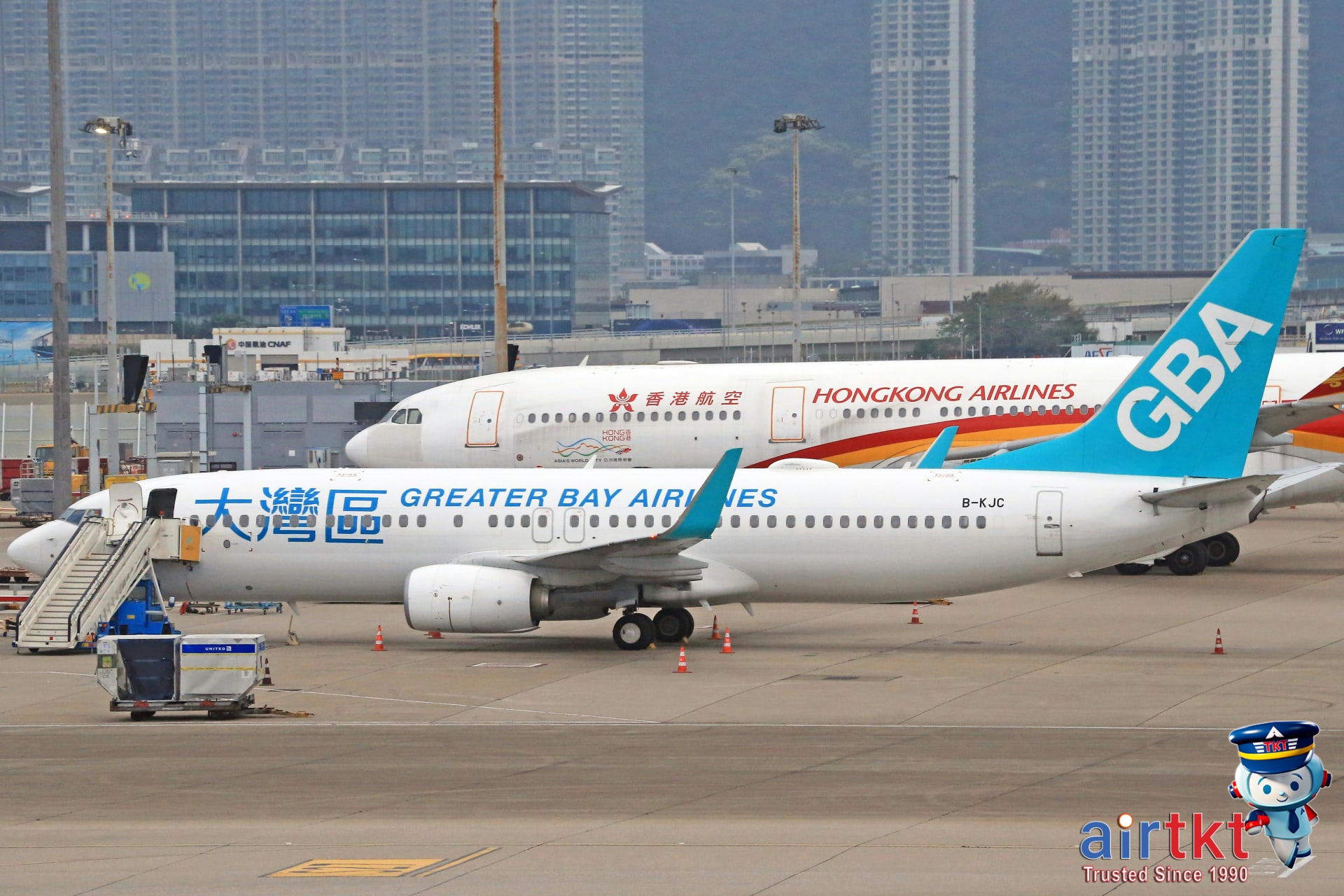 Airplane cabin business class with window views