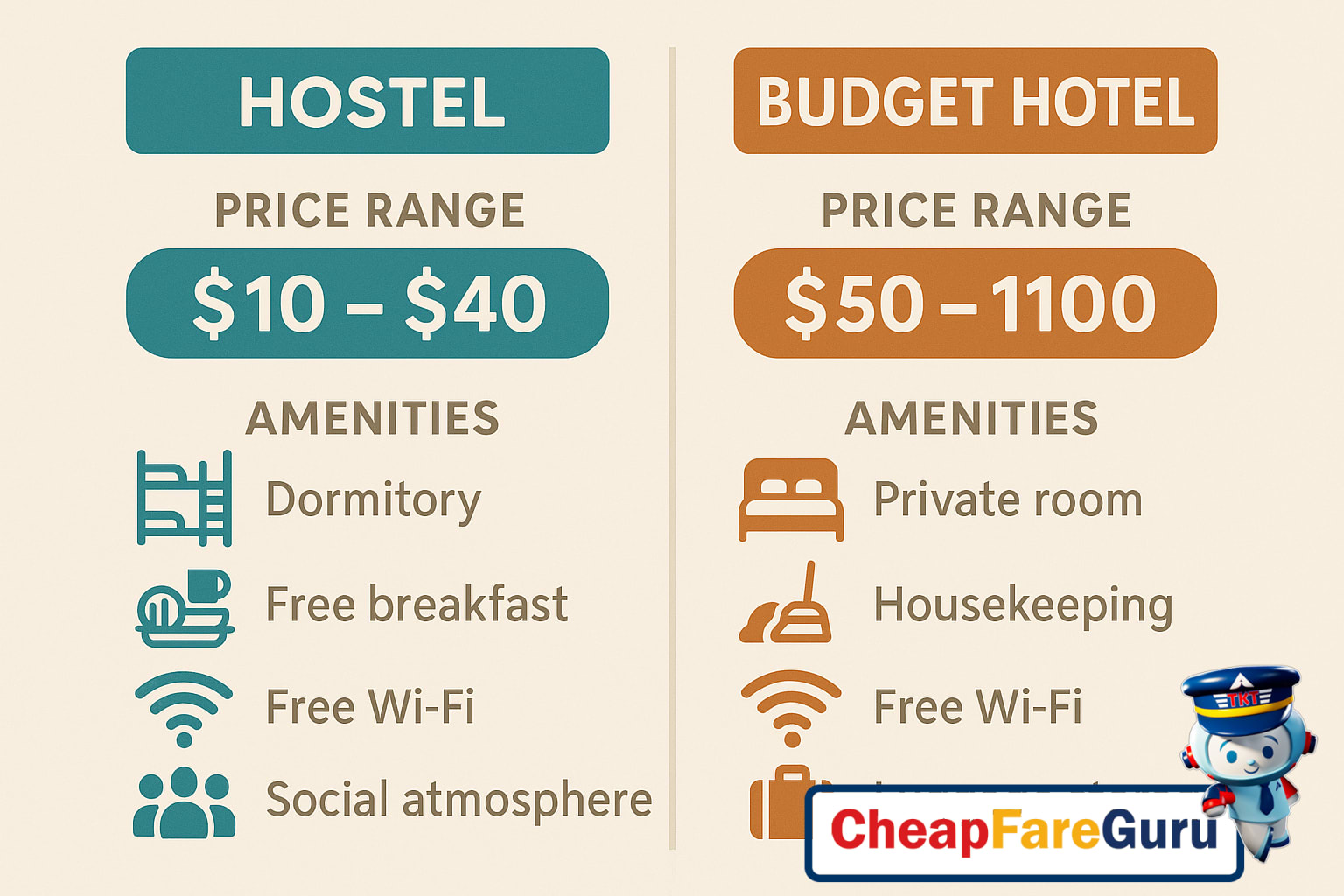 Hostel dorm with bunk beds