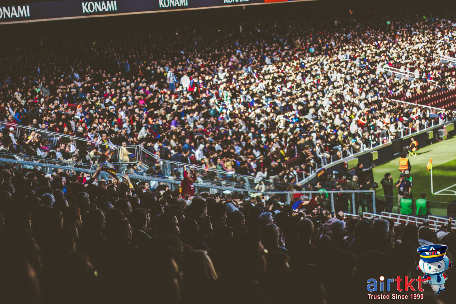 Crowd walking near stadium on match day
