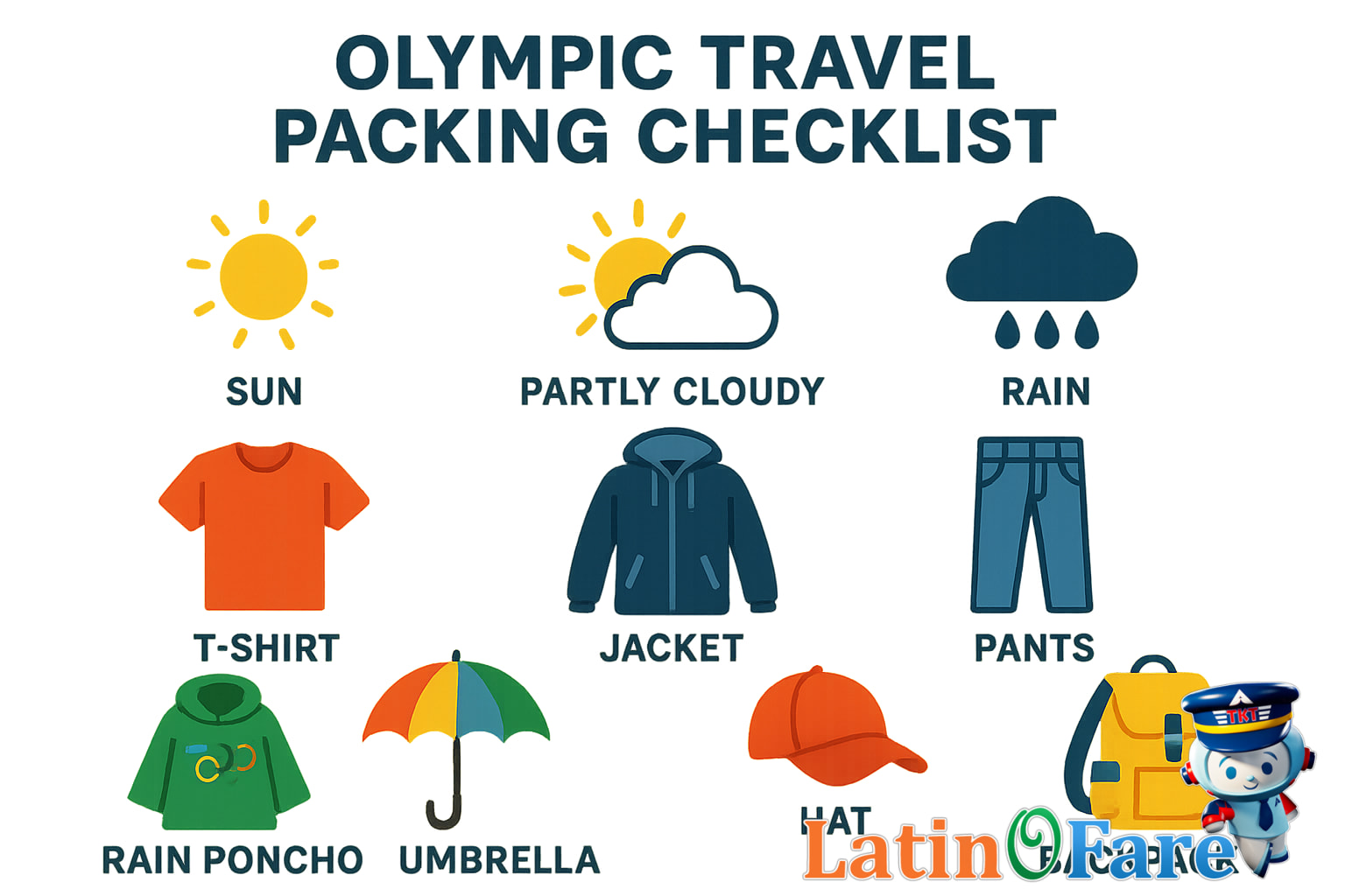 Traveler packing for the Olympics