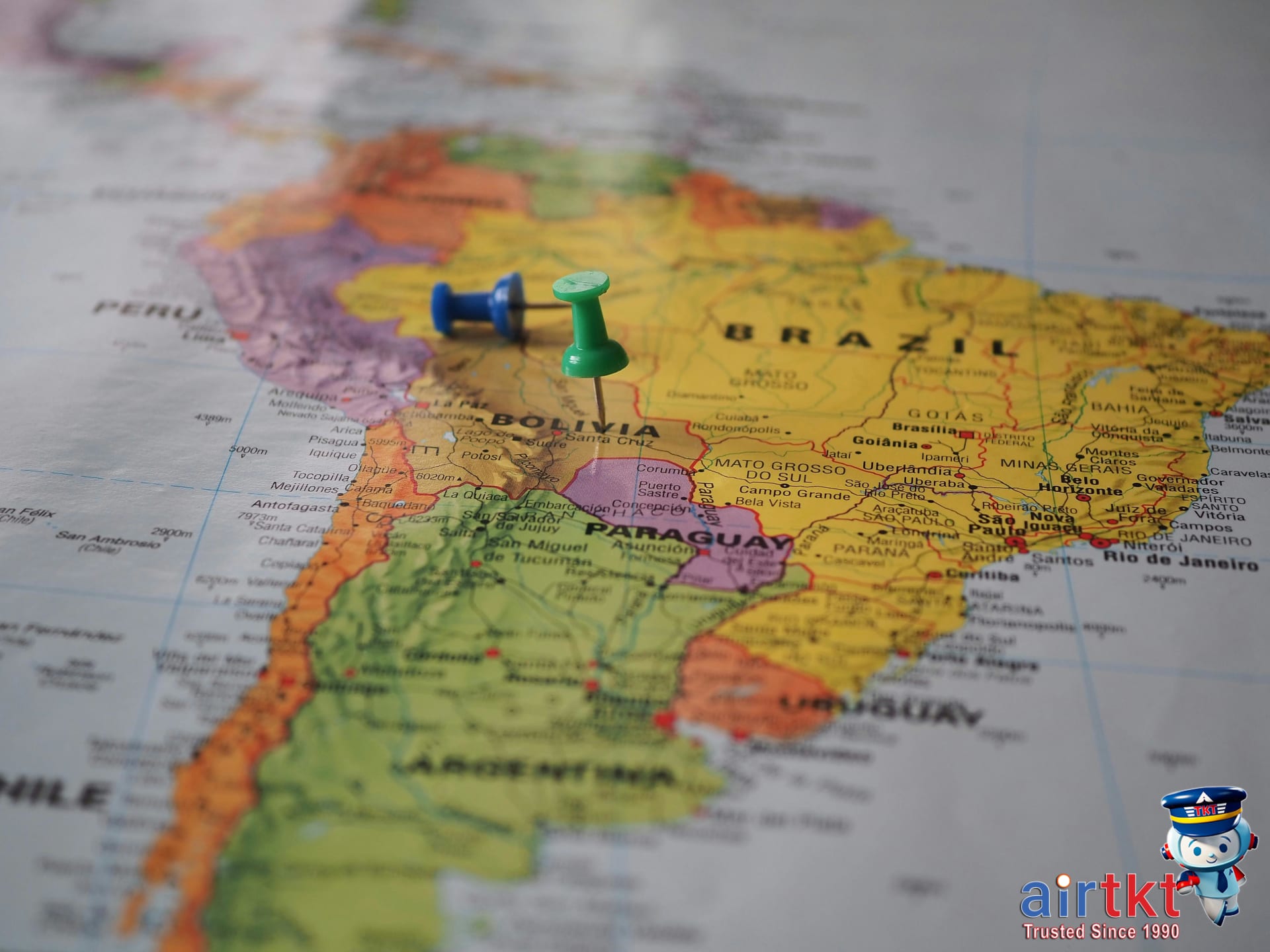 Airplanes on tarmac at Latin American airport