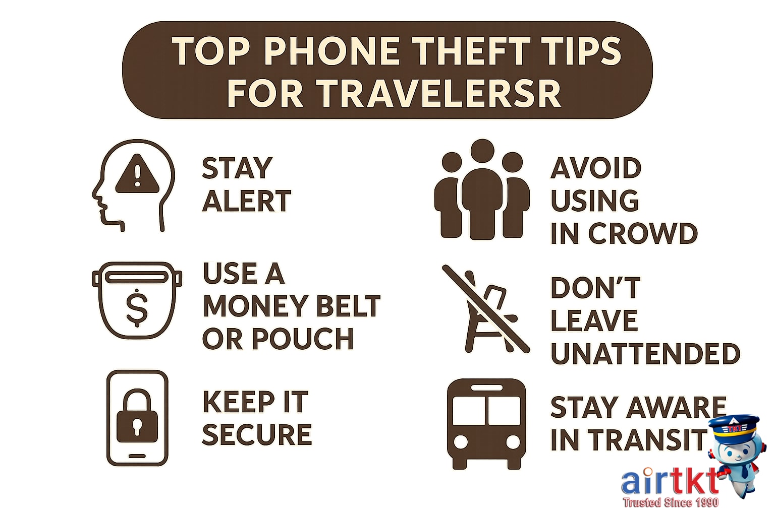 Traveler securing phone in anti-theft bag