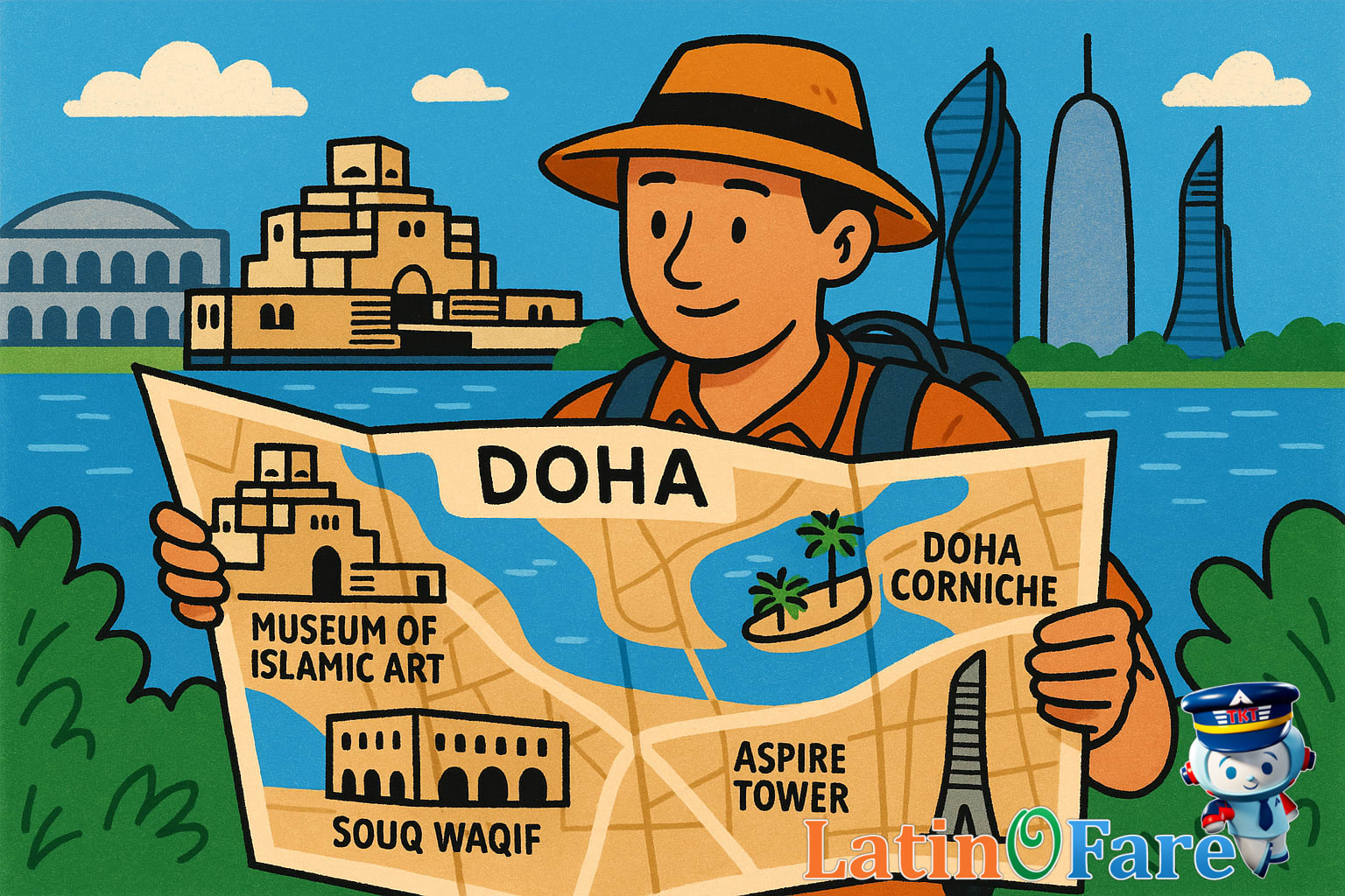 Doha skyline at sunset