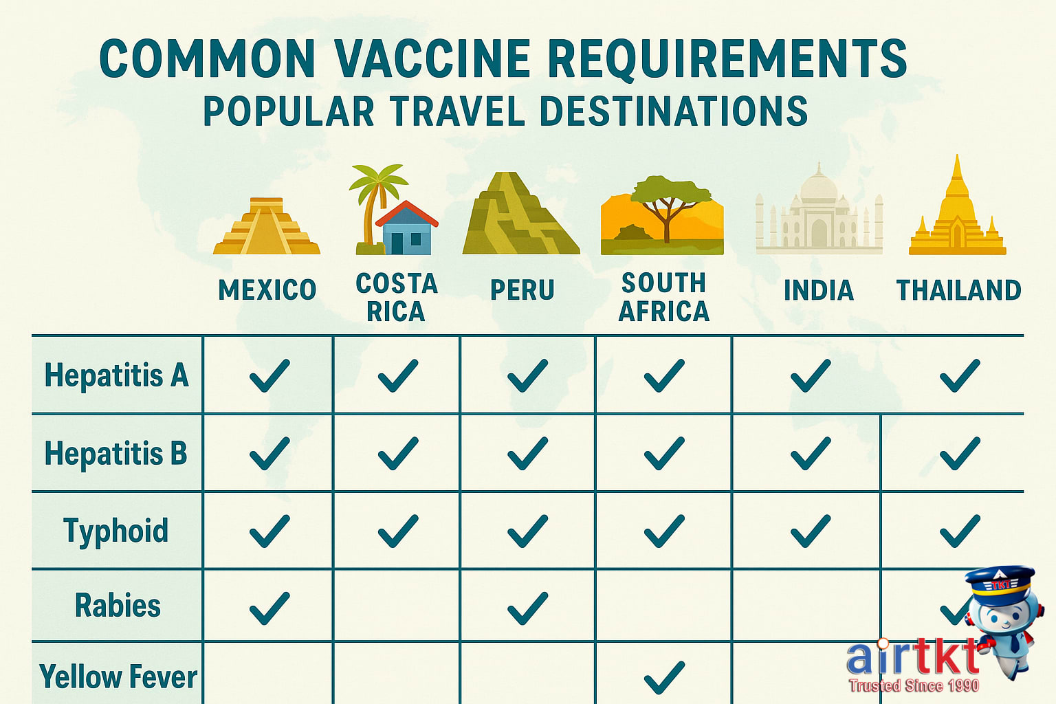 Global Vaccine Requirements World Map