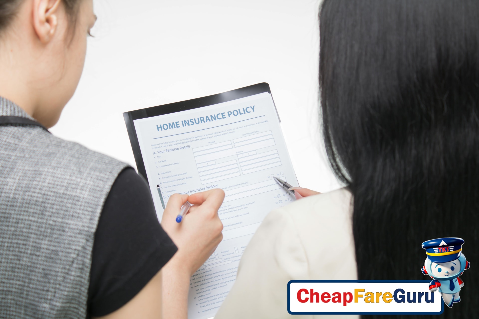 Solo female traveler reviewing insurance policy