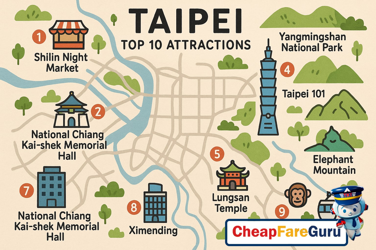 Taipei cityscape from Elephant Mountain